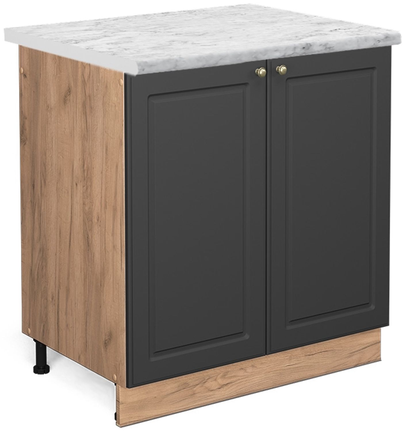 Spülenunterschrank Fame-Line Anthrazit-Gold 80 cm , AP Marmor Vicco Bild 1
