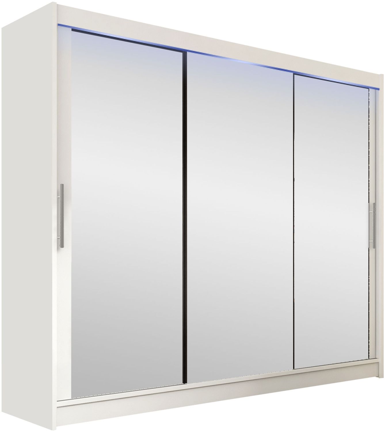 Kleiderschrank Aston III (Farbe: Weiß / Spiegel, mit RGB LED Beleuchtung) Bild 1