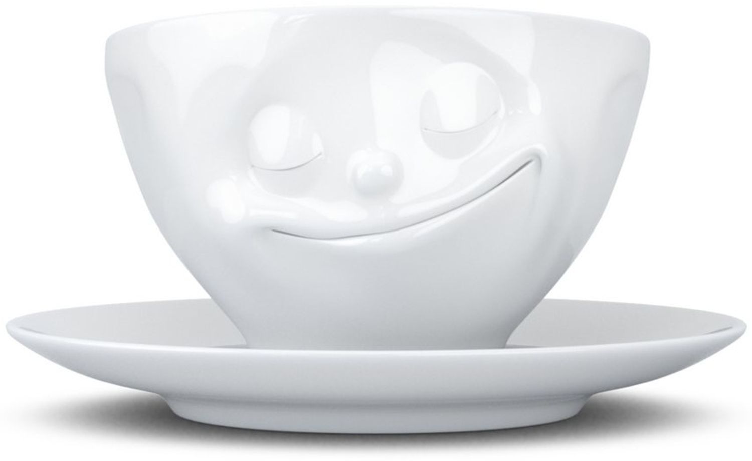 FiftyEight Products Kaffeetasse weiß glücklich Bild 1