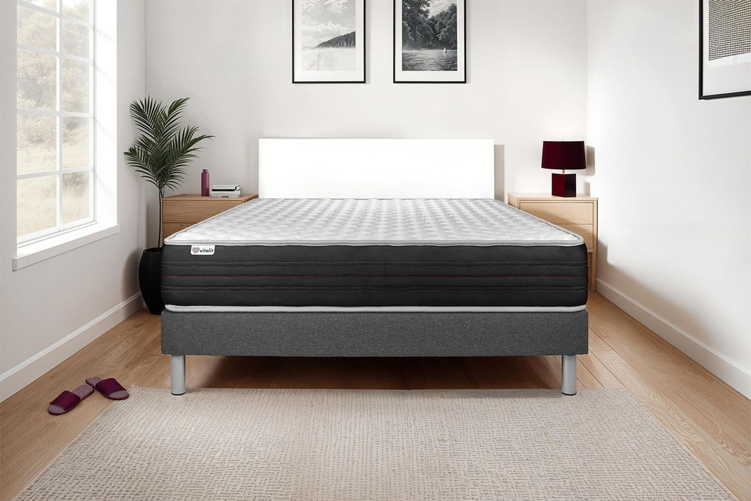 VITALMEMO ONE matratze 140x200 cm + Bettgestell mit lattenrost, Härtegrad 4, Memory-Schaum, Höhe : 24 cm Bild 1
