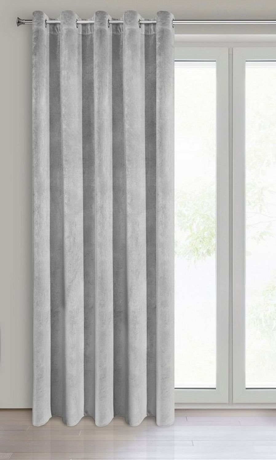 Eurofirany 'VILLA' Vorhang, Samtvorhänge, Velours Blickdicht, Stahlgrau, 10 ÖSEN, H250 x B140 cm (1er Pack) Bild 1
