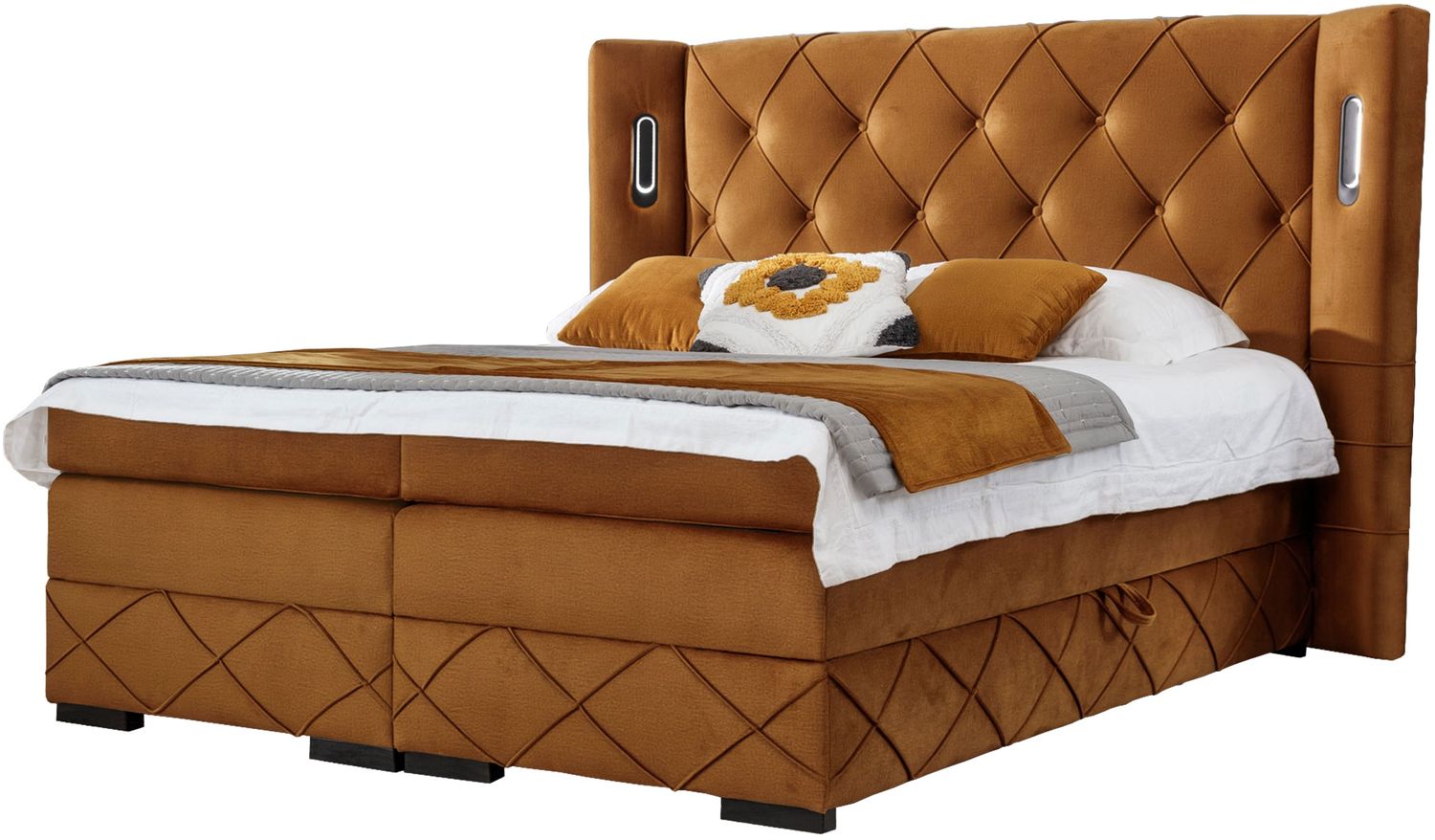 Boxspringbett Fazzle Lux, Orange, 120x200 cm Bild 1