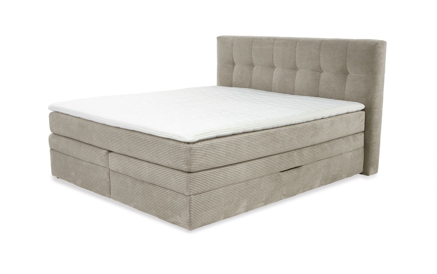 Jockenhöfer 'Amy' Boxspringbett, 180x200 cm, Cord Hellgreige Bild 1