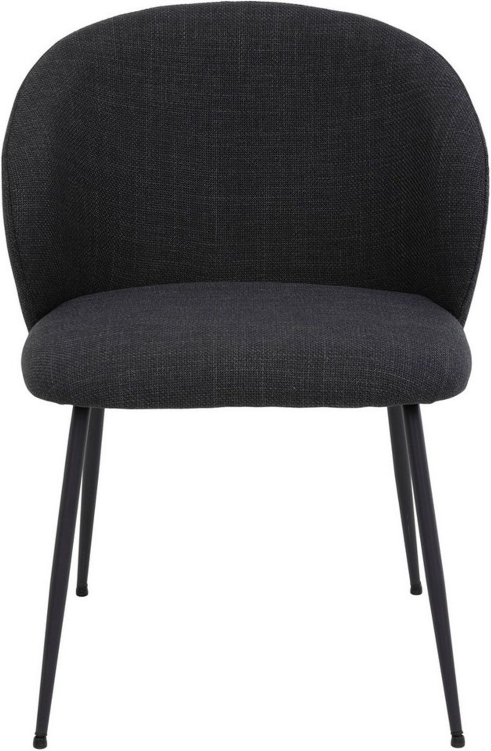 Hela Tische, 1er Pack Esszimmerstuhl Graz, Webstoff in Anthrazit, XL Sitzbreite, Rundrücken, Metallfüße rund Bild 1