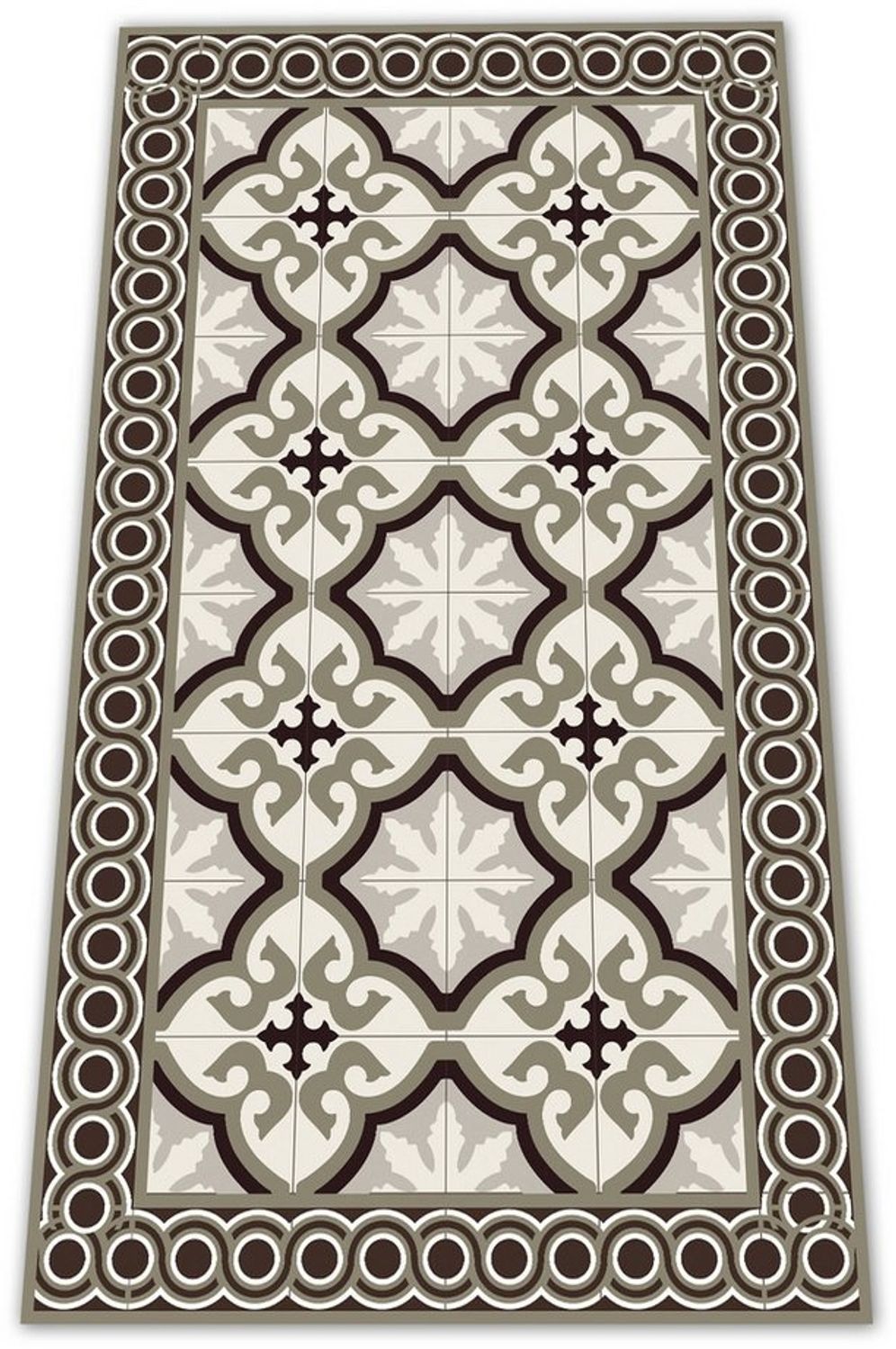 Tulup Vinylteppich PVC-Bodenmatte Teppich Wohnzimmer Büro Dekorative Geometrische Fliesen, Rechteckig Bild 1