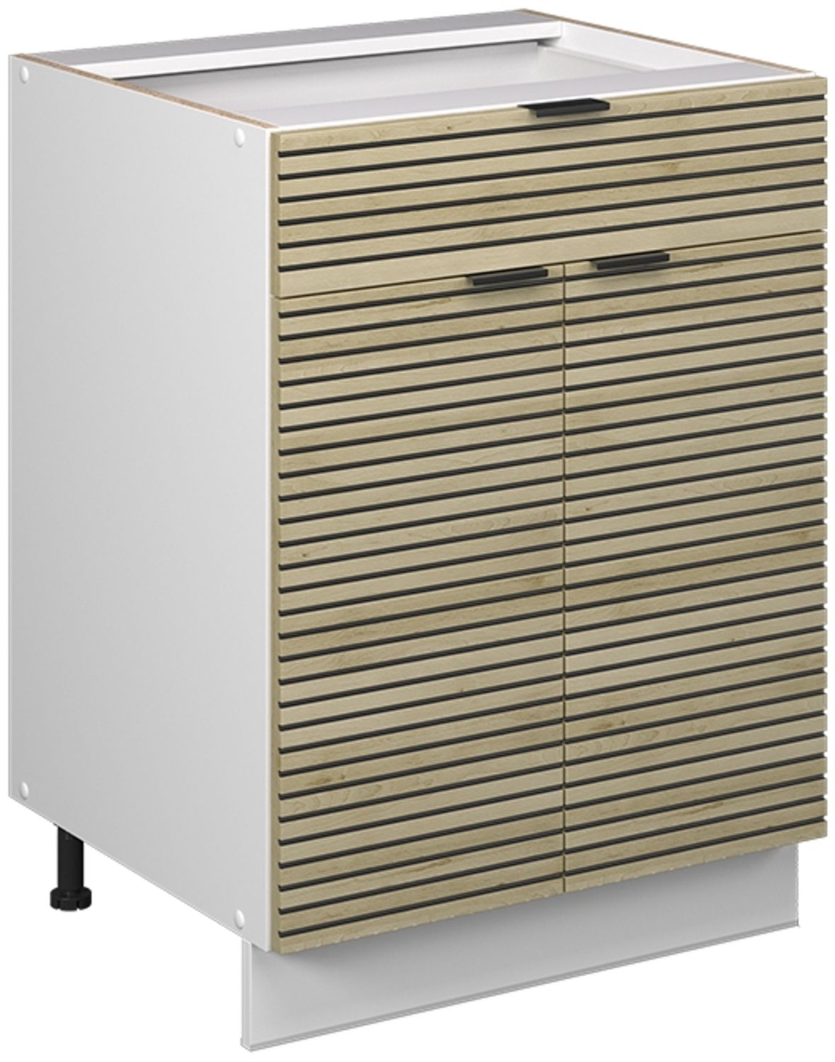 Unterschrank für Spüle/Kochfeld Fame-Line Eiche Paneel 60 cm mit Schublade, AP Anthrazit Vicco Bild 1