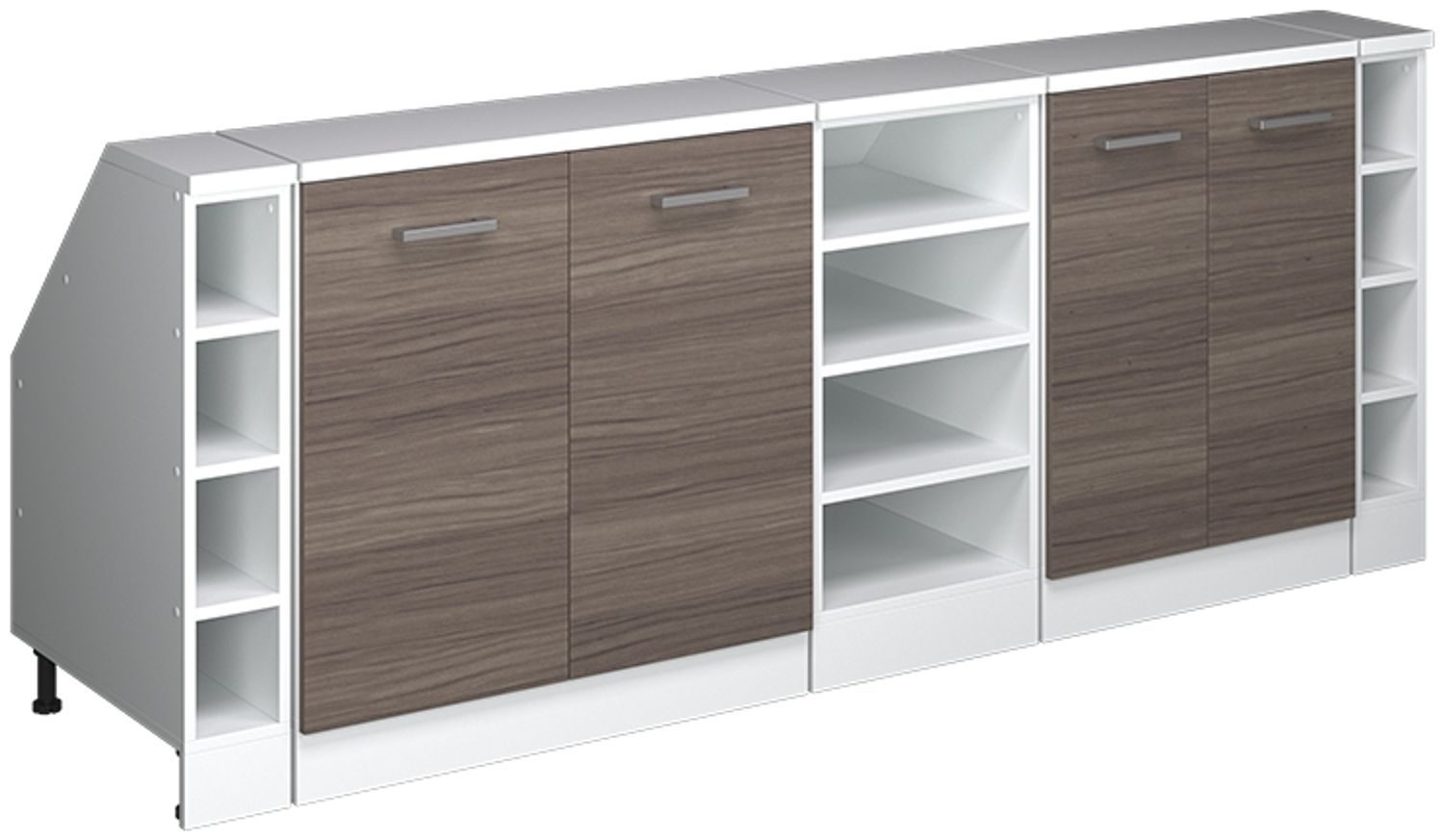 Dachschrägenschrank-Set Rion Edelgrau 210 cm 5er Set Schrankkorpuss 60 cm Tiefe Vicco Bild 1