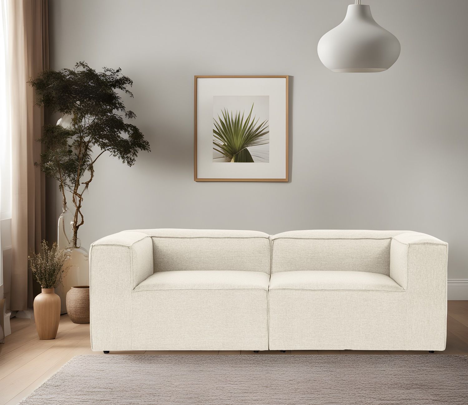 2-Sitzer-Sofa, 'Fora', 66 x 105 x 214, Ekru Bild 1
