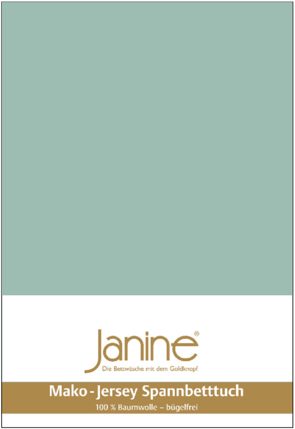 Janine Mako Jersey Spannbetttuch Bettlaken 180 - 200 x 200 cm OVP 5007 36 rauchgrün Bild 1