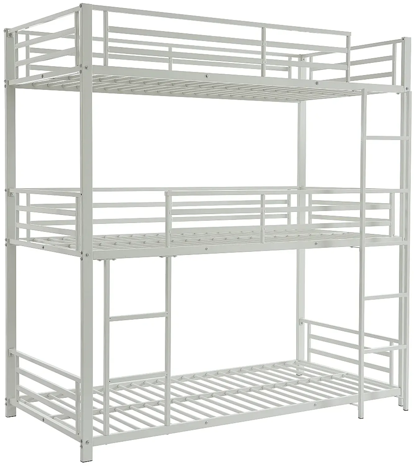 Vente-unique - ELOUAN Bett Metall Weiß - B 103 cm x H 205 cm x L 200 cm Bild 1
