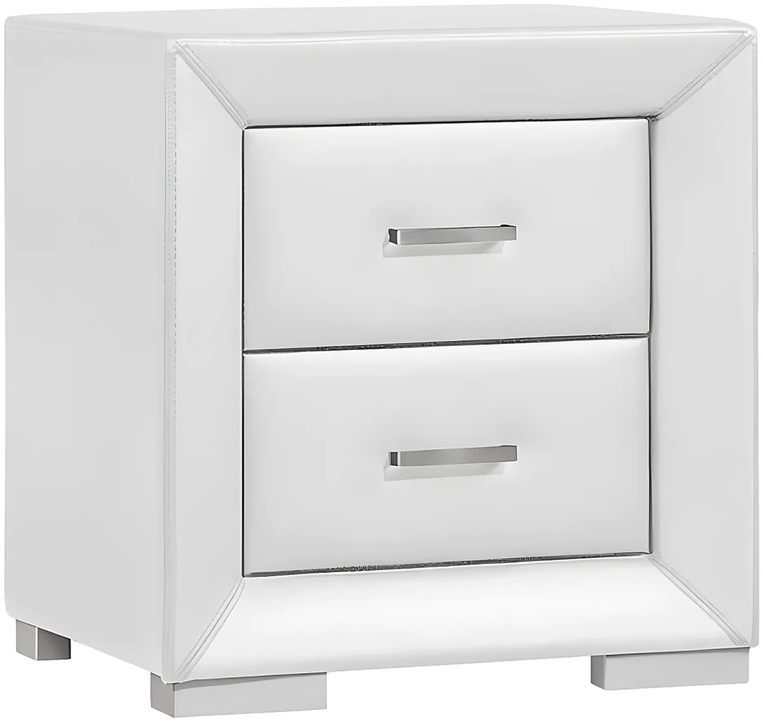 Vente-unique - CAPITOLE Bedside table Kunstleder Weiß - B 43 cm x H 54,5 cm x L 51,5 cm Bild 1