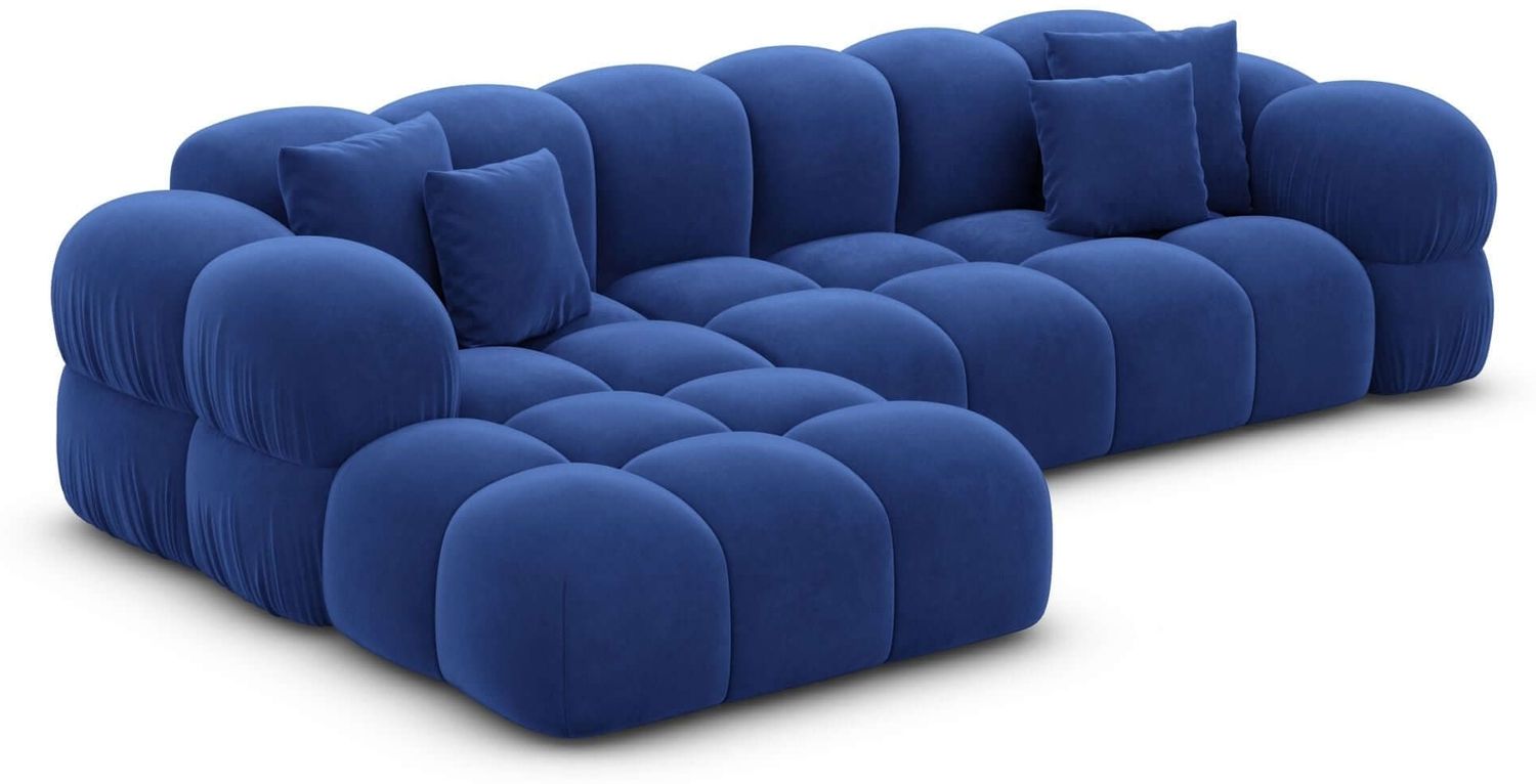 Samtstoff Ecksofa Monteverde L Form - Samtstoff - dunkelblau - Links Bild 1