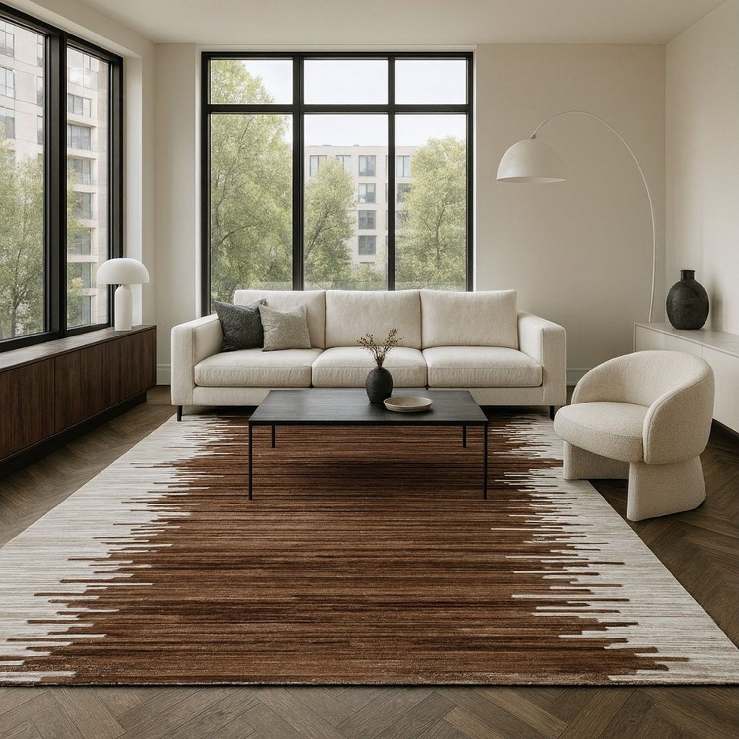 Wohnando Teppich MY-RUG Teppich Earth Lines, 150x80, aus 100 % Kuhfell, rechteckig, Höhe: 0 mm, handgenäht, Natürliches Material, Modern Style, Nature Style Bild 1