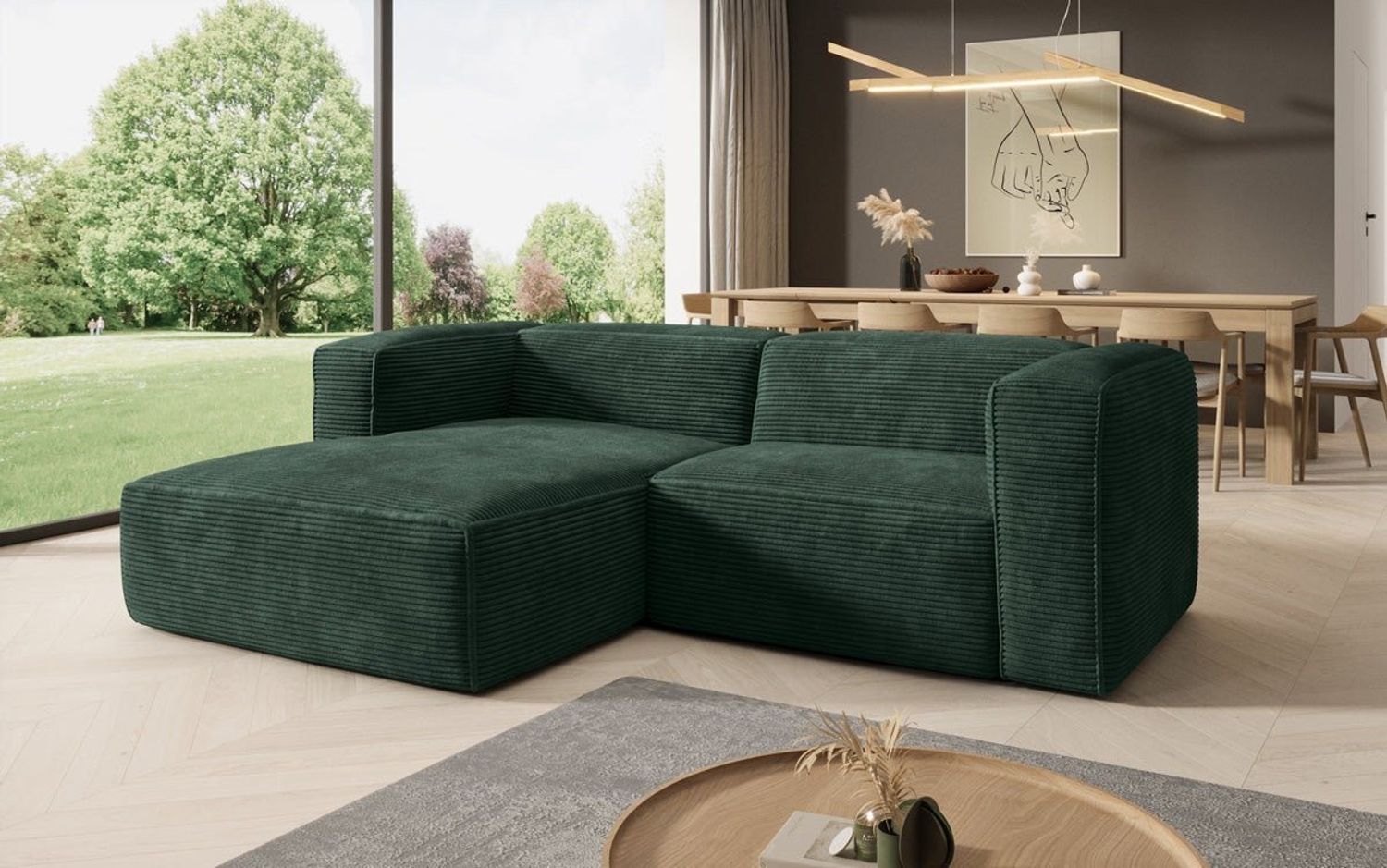 Luxusbetten24 Sofa Designer Sofa Comfy L Mini in Cord Bild 1