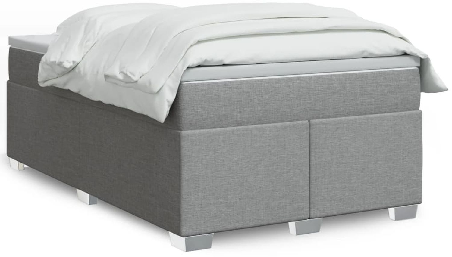 vidaXL Boxspringbett mit Matratze Hellgrau 120x190 cm Stoff 3285116 Bild 1