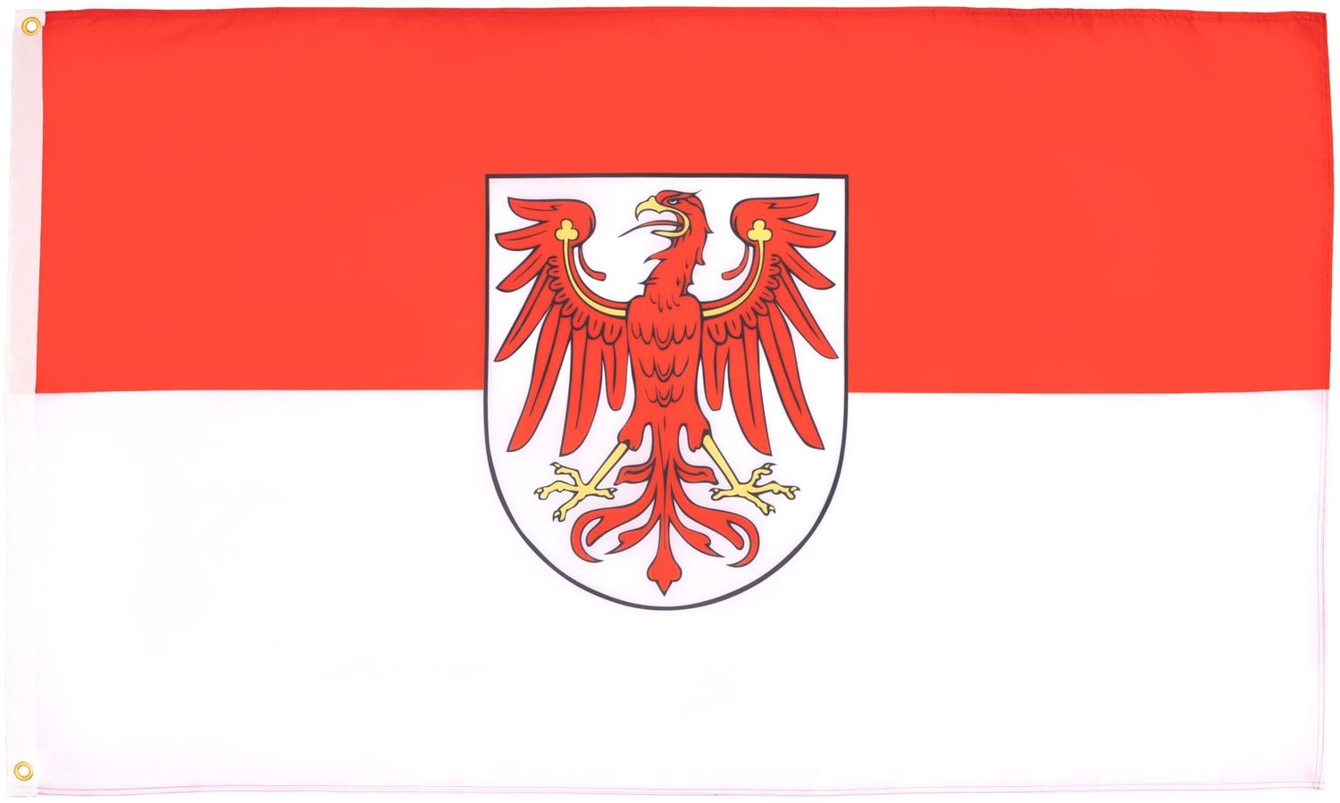 AZ FLAG - Flagge Brandenburg - 90x60 cm - Brandenburg Fahne 100% Polyester mit Messing-Ösen - 50g Bild 1