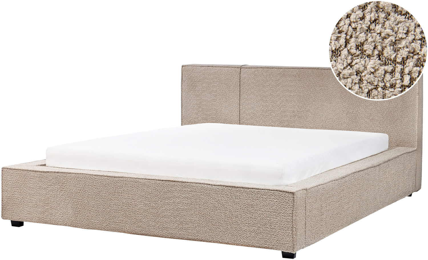 Bett mit Lattenrost MIRANDE 160 x 200 cm Bouclé Taupe Bild 1