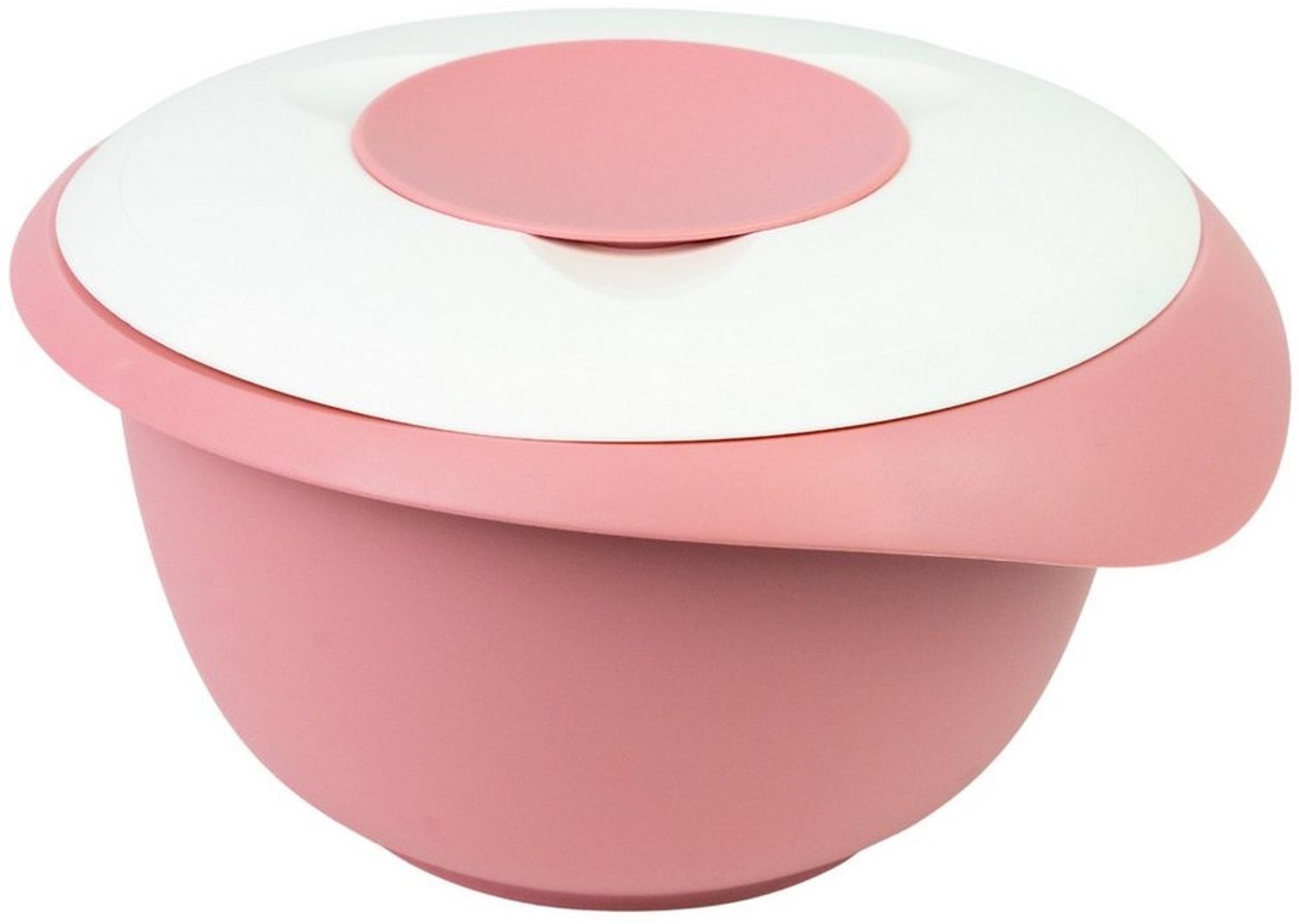Westmark Rührschüssel mit zweigeteiltem Deckel 2,5 L rosa/weiß Bild 1