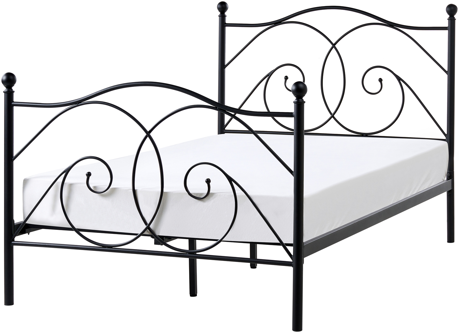 Bett mit Lattenrost Metall DINARD 120 x 200 cm Schwarz Bild 1