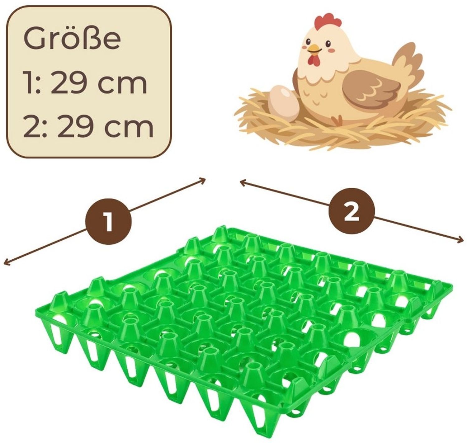 GarPet Eierkorb 10 Kunststoff Eierlagen Mehrweg Eierhorden Plastik 300 Eier Höckerlage Bild 1