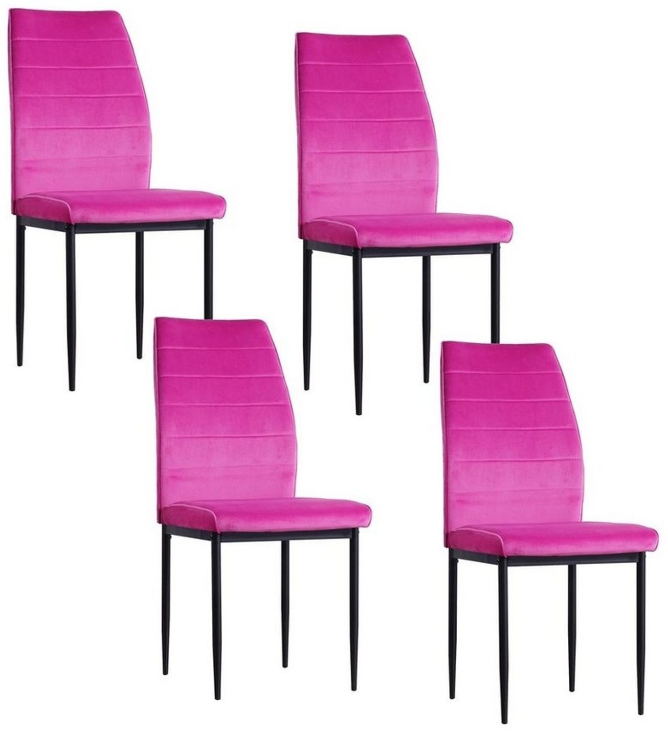HTI-Living Polsterstuhl Esszimmerstuhl Madison Samt Pink 4er-Set (Set, 4 St), Polsterstuhl Velvet Bild 1
