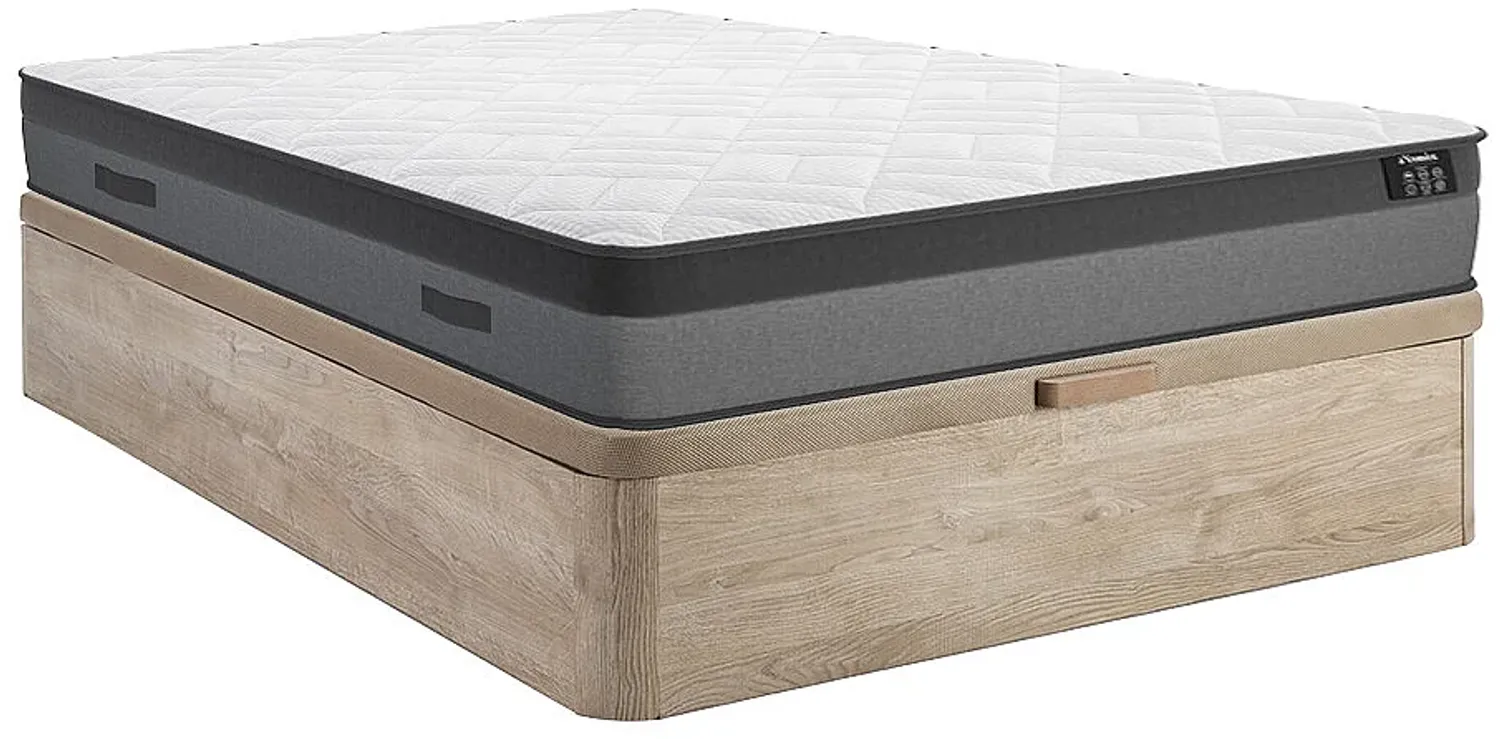 Vente-unique - ILLUSION Mattress and bed base set Holz, PlatteStoff Beige - B 160 cm x H 30 cm24 cm x L 200 cm Bild 1
