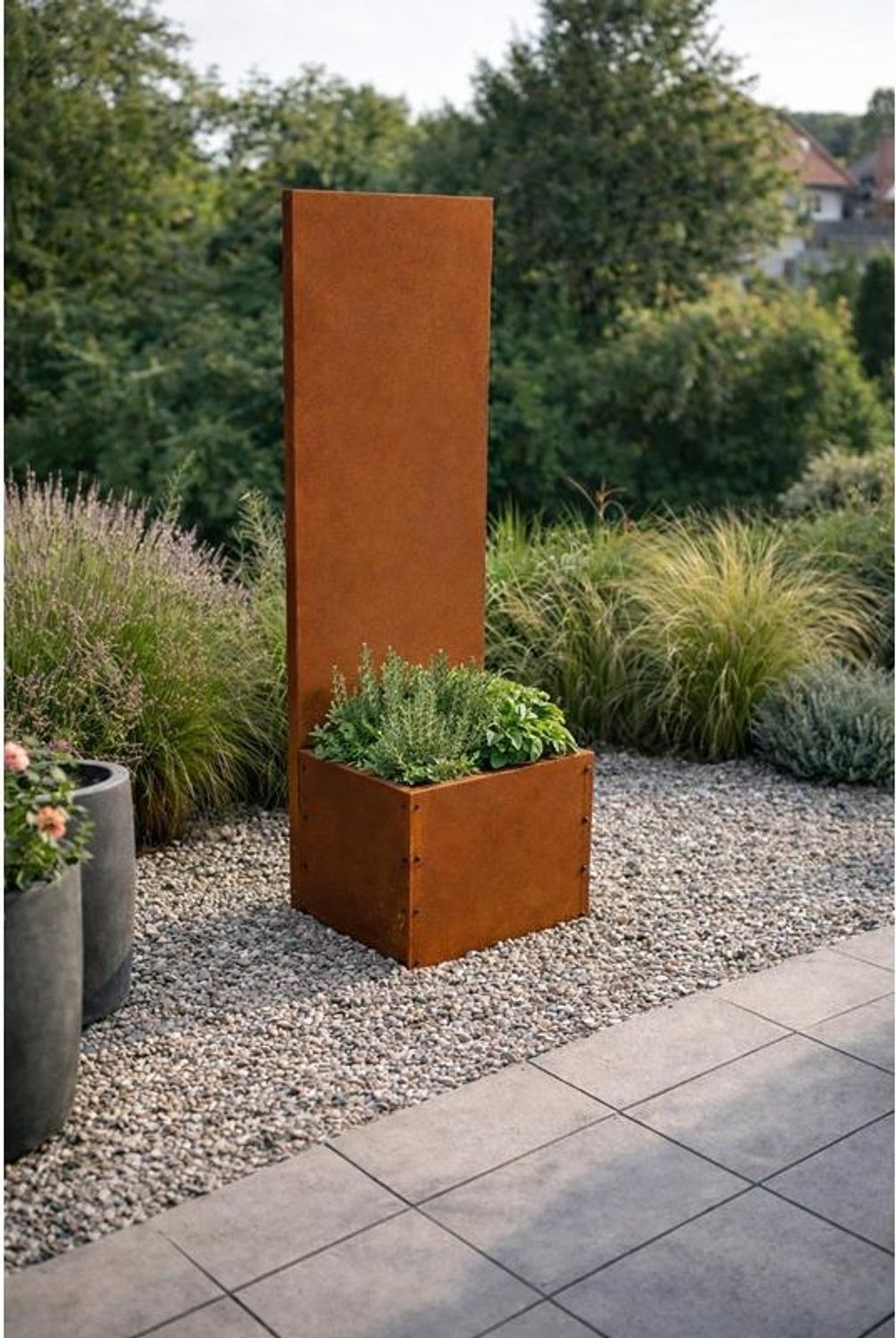 Sichtschutz Rost Metall Gartenzaun 150x50cm Hochbeet Sichtschutzwand Edelrost Bild 1