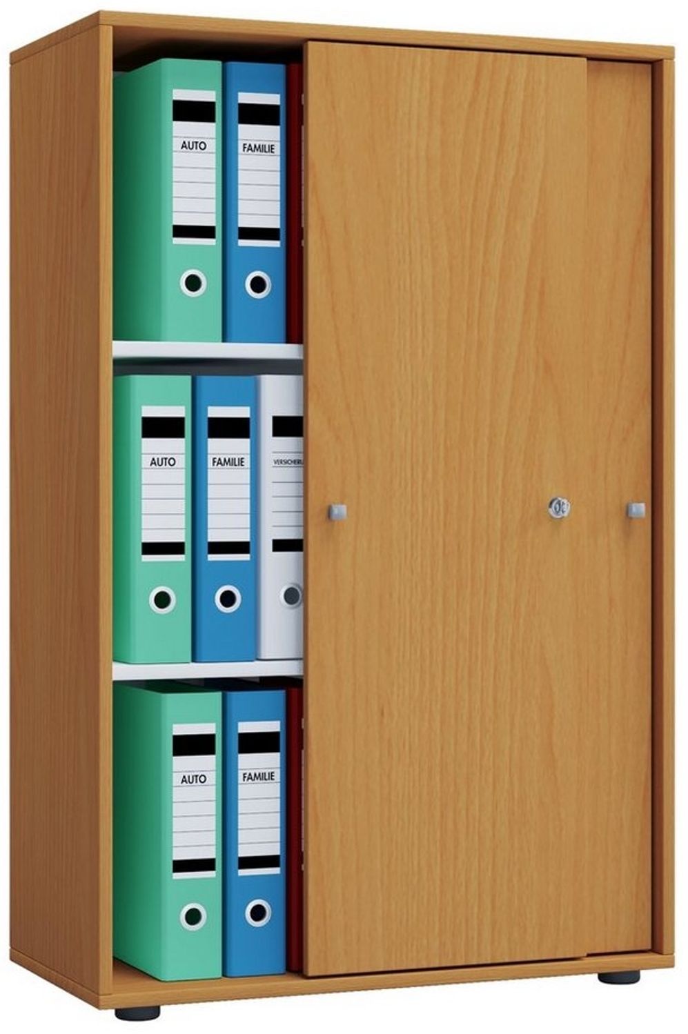 VCM Büroschrank Lona 913950 Buche B. 70 x H. 111 x T. 40 cm Bild 1
