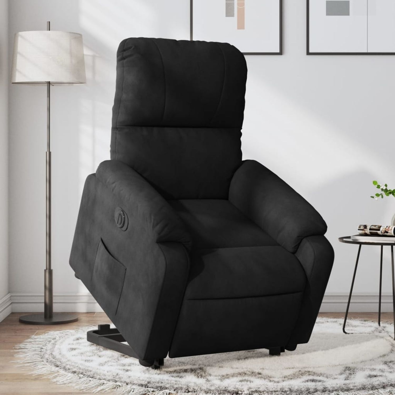 vidaXL Relaxsessel Aufstehhilfe Elektrisch Schwarz Mikrofasergewebe 3204946 Bild 1