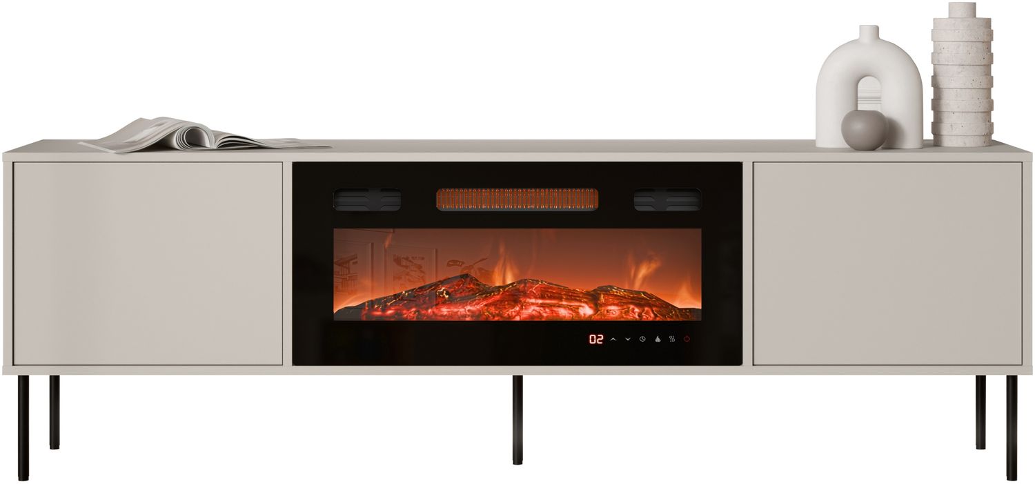 TV-Lowboard Domi 180 2D EF mit Kamin (Farbe: Cashmere) Bild 1