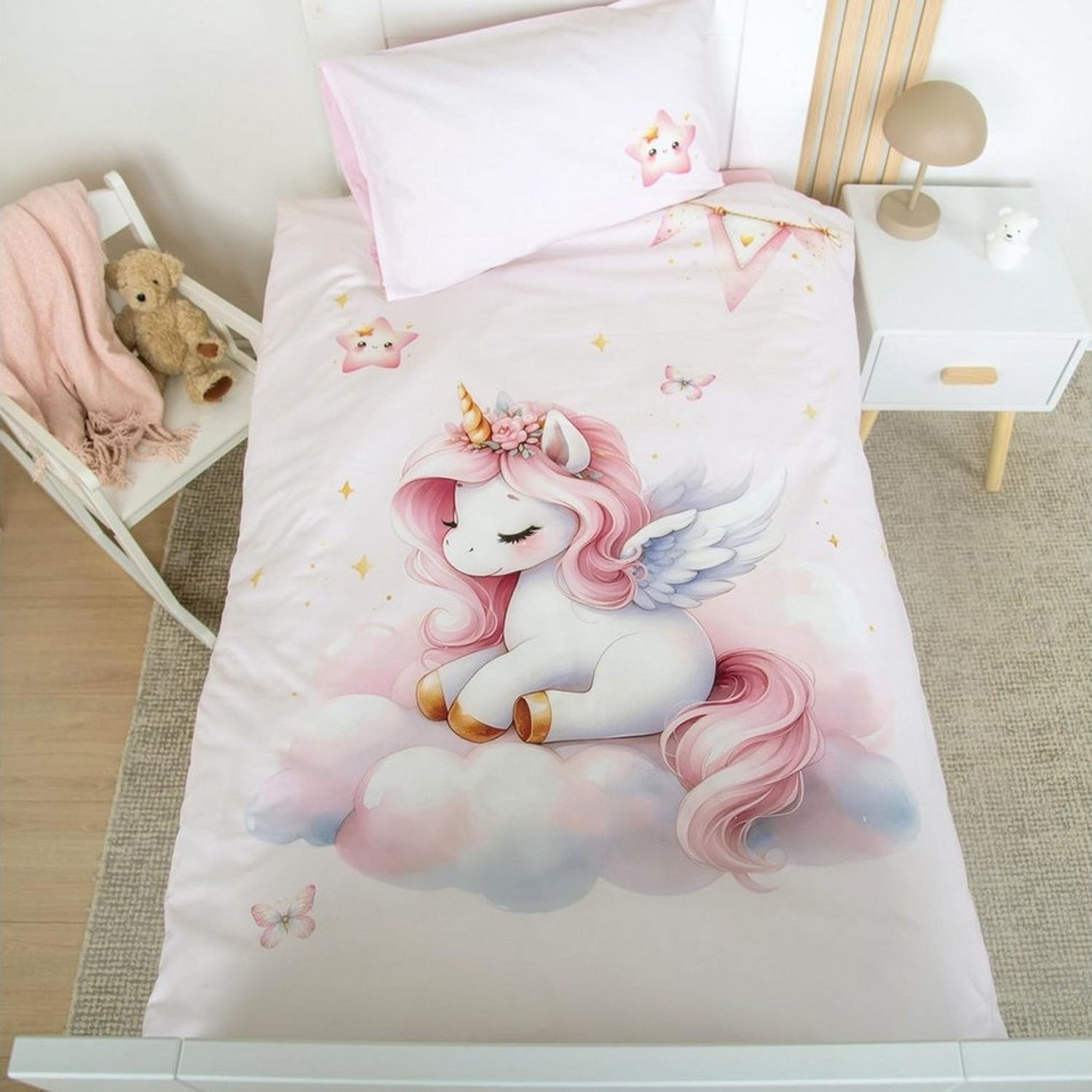 Herding Einhornzauber Baby Bettwäsche Einhorn 100 x 135 cm Baumwolle Bild 1