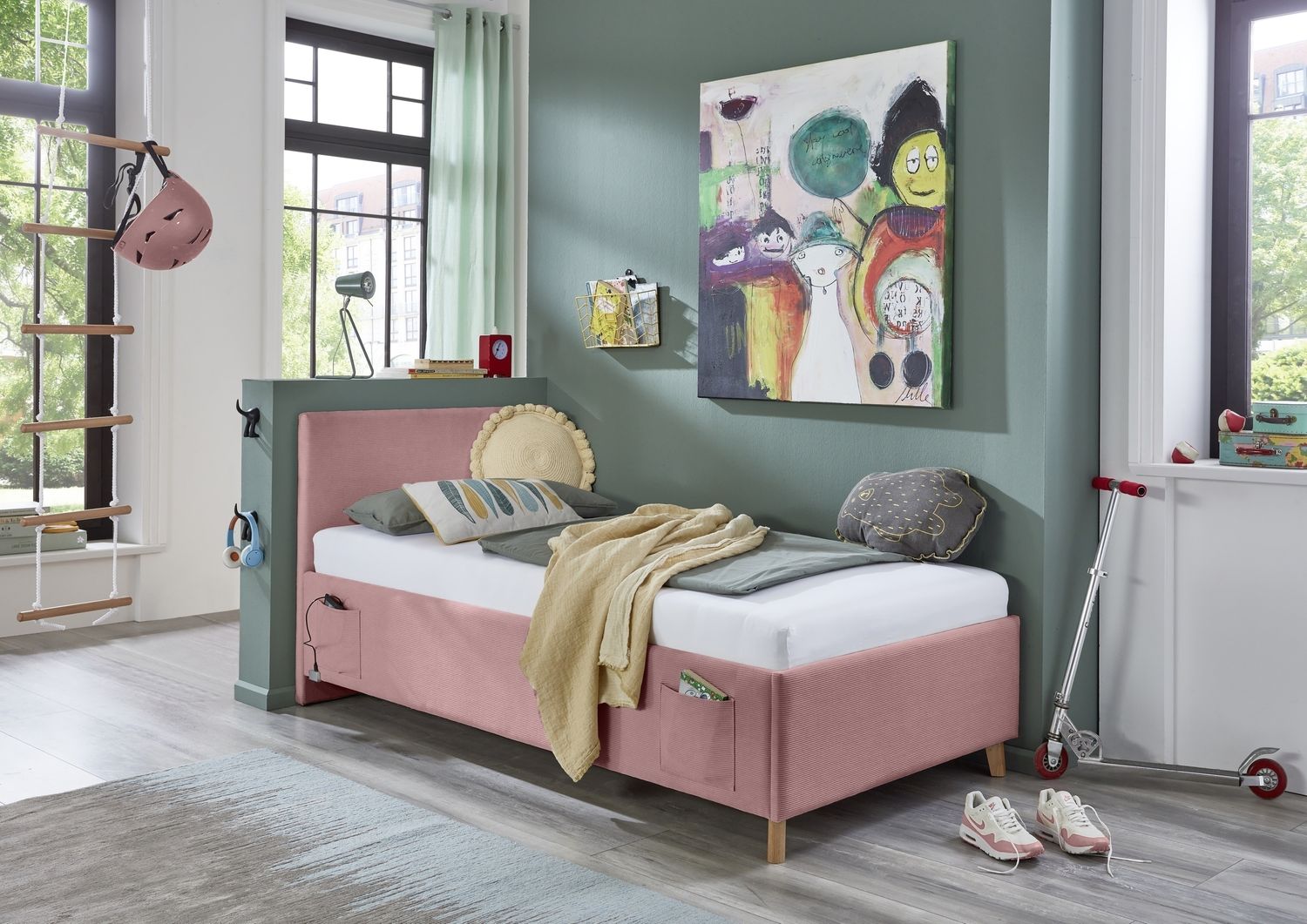 Polsterbett >Cool< Liegefläche 90x200cm, Scala Rose, Stellmaß: 100x90x210cm (BxHxT) Bild 1