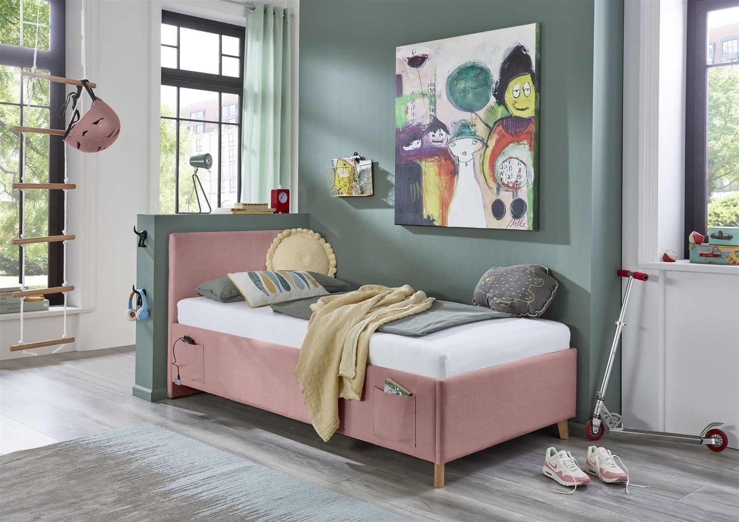 Polsterbett >Cool< Liegefläche 90x200cm, Scala Rose, Stellmaß: 100x90x210cm (BxHxT) Bild 1