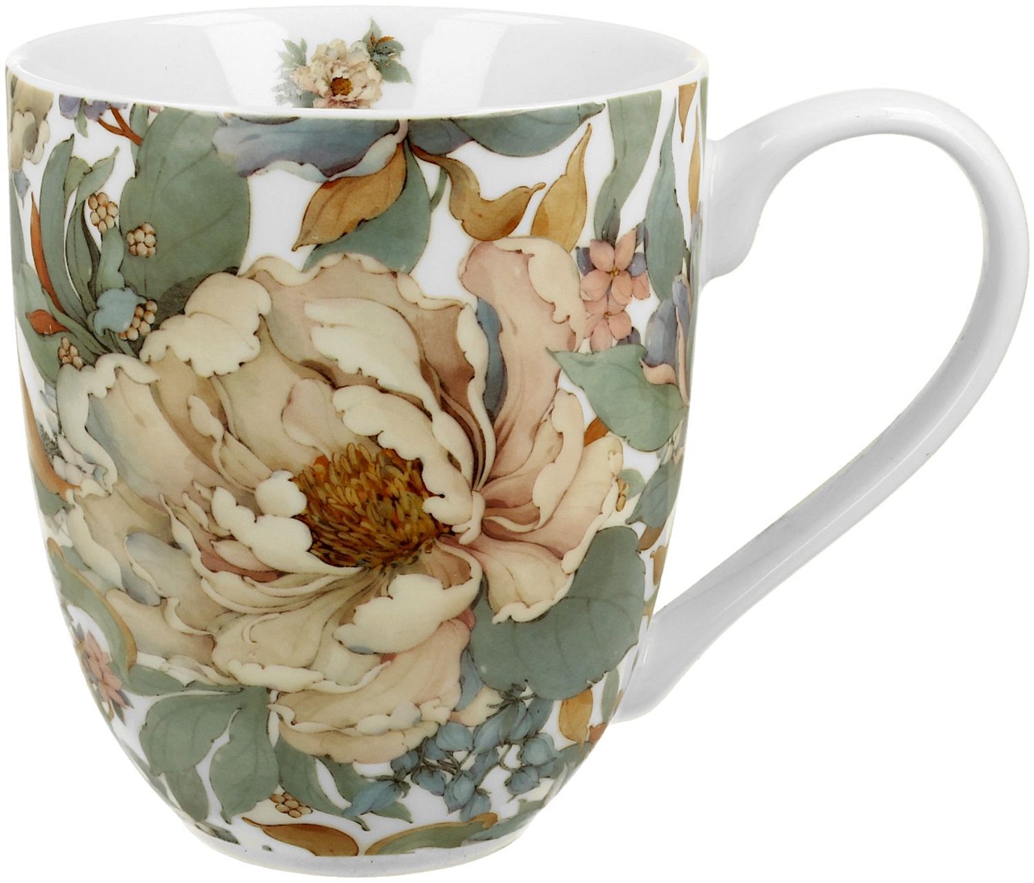 DUO FLOWERS ROYAL XXL Becher 1000 ml PEONY WHITE (Pfingstrose) New Bone China Porzellan Bild 1