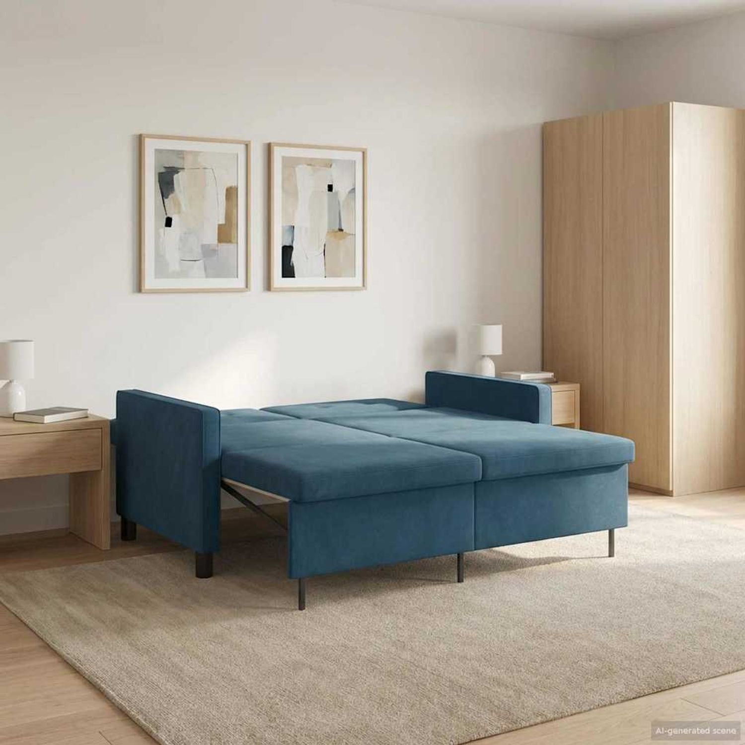 vidaXL Schlafsofa Blau Stoff 42033361 Bild 1