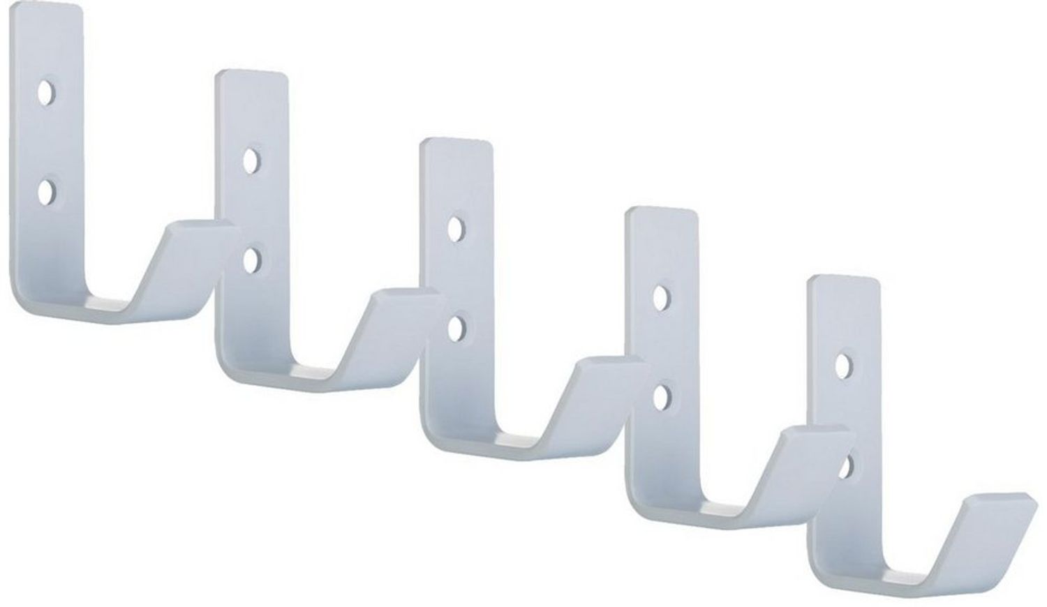 SO-TECH® Kleiderhaken doppelter Wandhaken, Edelstahl, 142 x 20 x 45 mm, (5-St), großer Jackenhaken mit abgerundeten Kanten weiß Bild 1