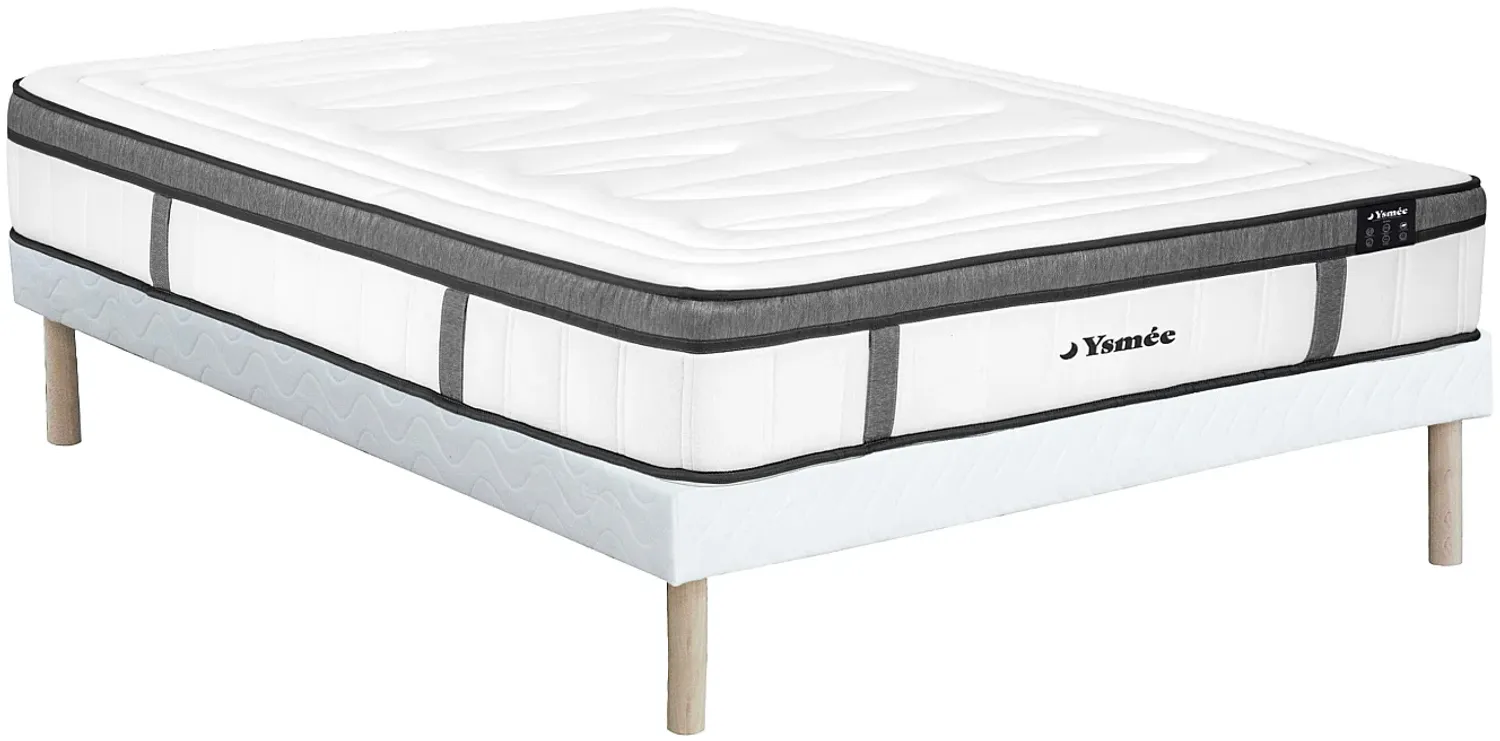 Vente-unique - OLIANE Mattress and bed base set Stoff Weiß - B 160 cm x H 31 cm30 cm x L 200 cm Bild 1