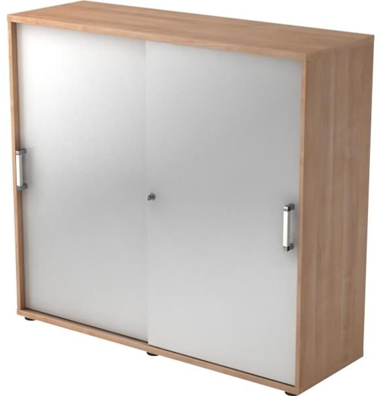 Schiebetürschrank 3 Ordnerhöhen, 120cm CE Nussbaum / Silber Bild 1