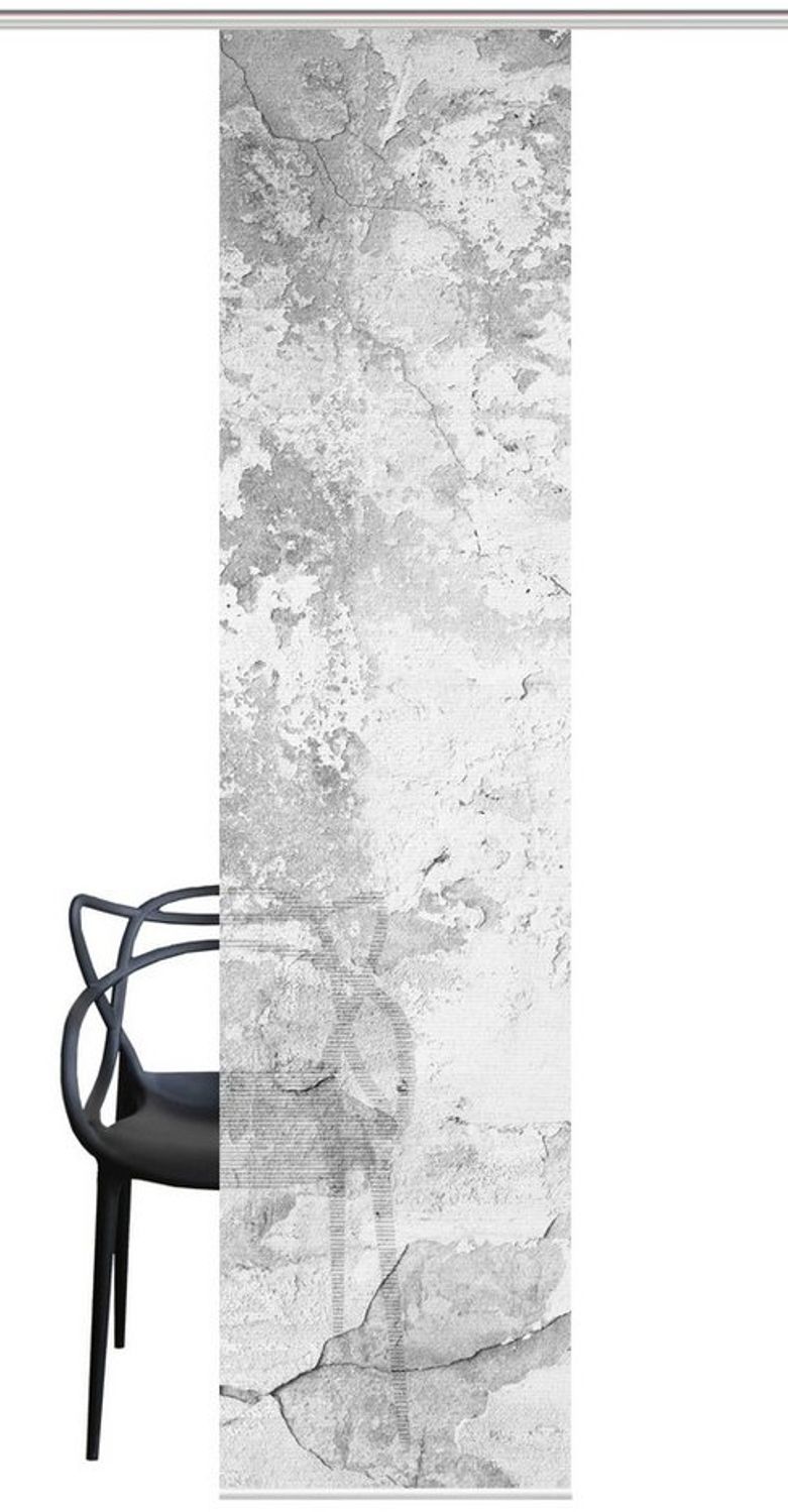 Vision S Vision S | Schiebevorhang Bambusoptik Digitaldruck | Ragul 260 x 60 cm 1x Schiebewand inkl. Paneelwagen und Klemmleiste Grau Bild 1