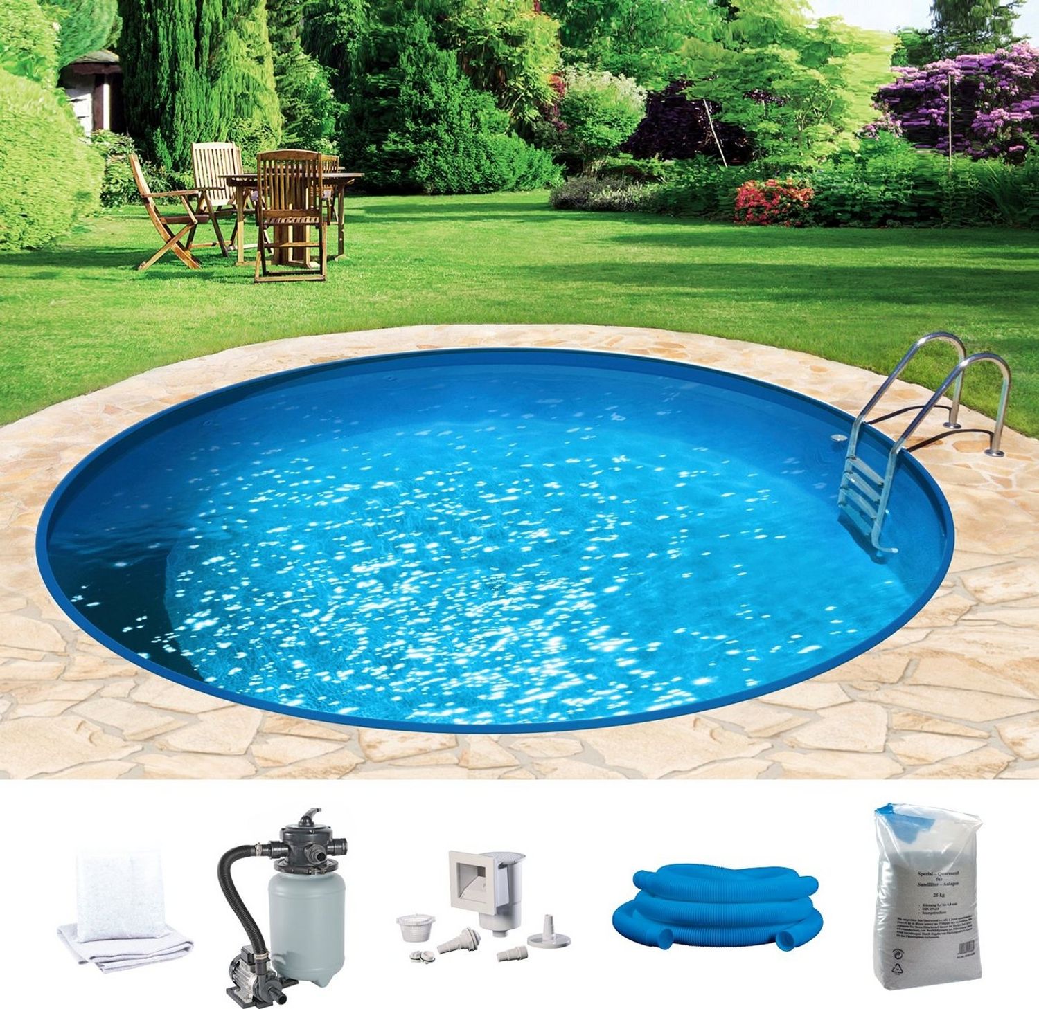 KONIFERA Rundpool HOLIDAY 5 (Komplett-Set, 6-tlg), Höhe 120 cm, in verschiedenen Größen Bild 1