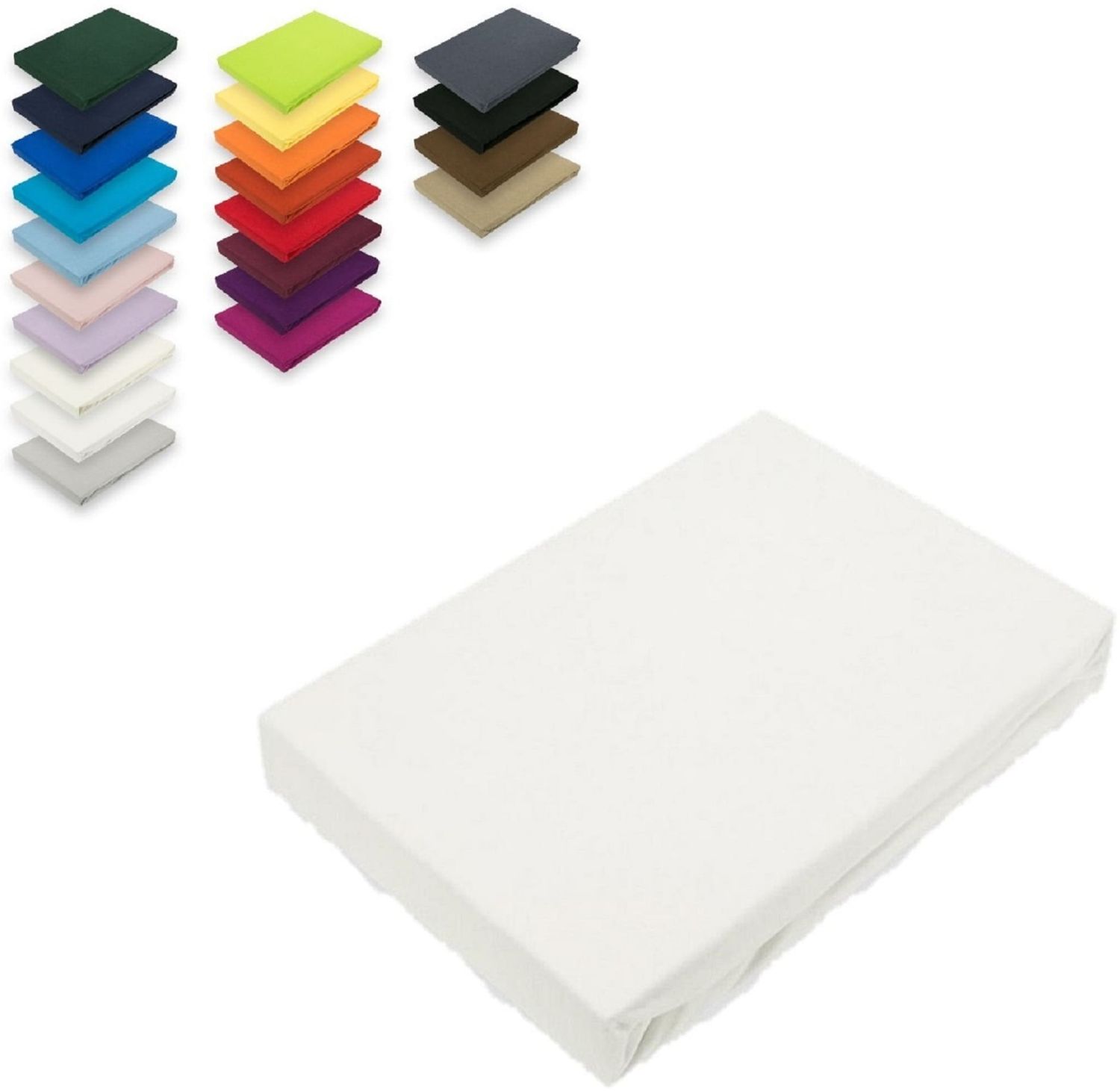 Microfaser Spannbettlaken 180 - 200 x 200 cm + 28 cm Weiß Bild 1