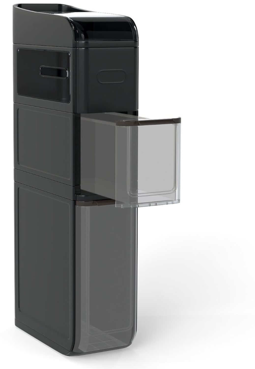 Schmaler Badezimmerschrank mit 2 Schubladen & Taschentuchbox Platzsparender Badschrank Schwarz Bild 1