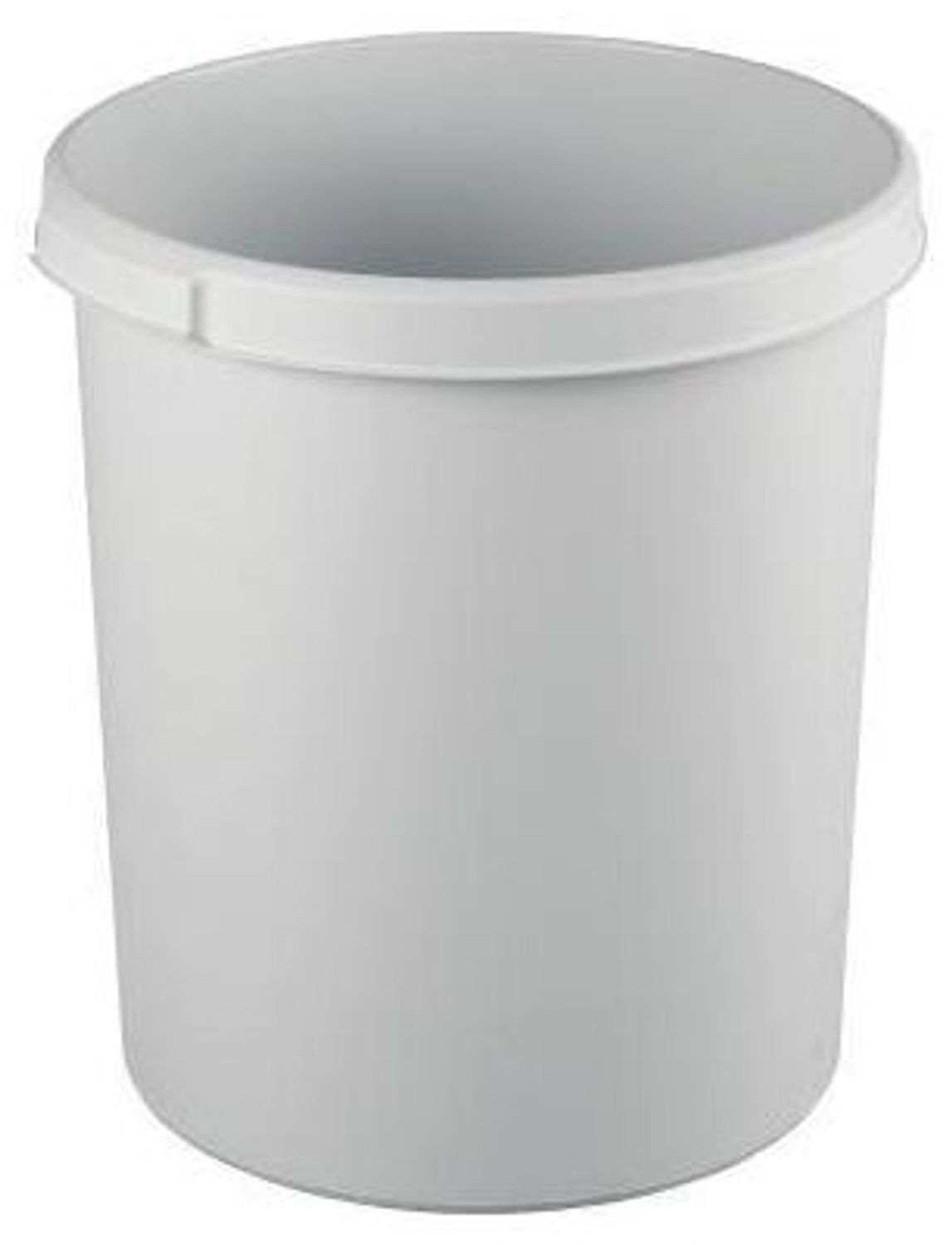 Papierkorb KLASSIK - 30 Liter, rund, 2 Griffmulden, extra stabil, lichtgrau Bild 1