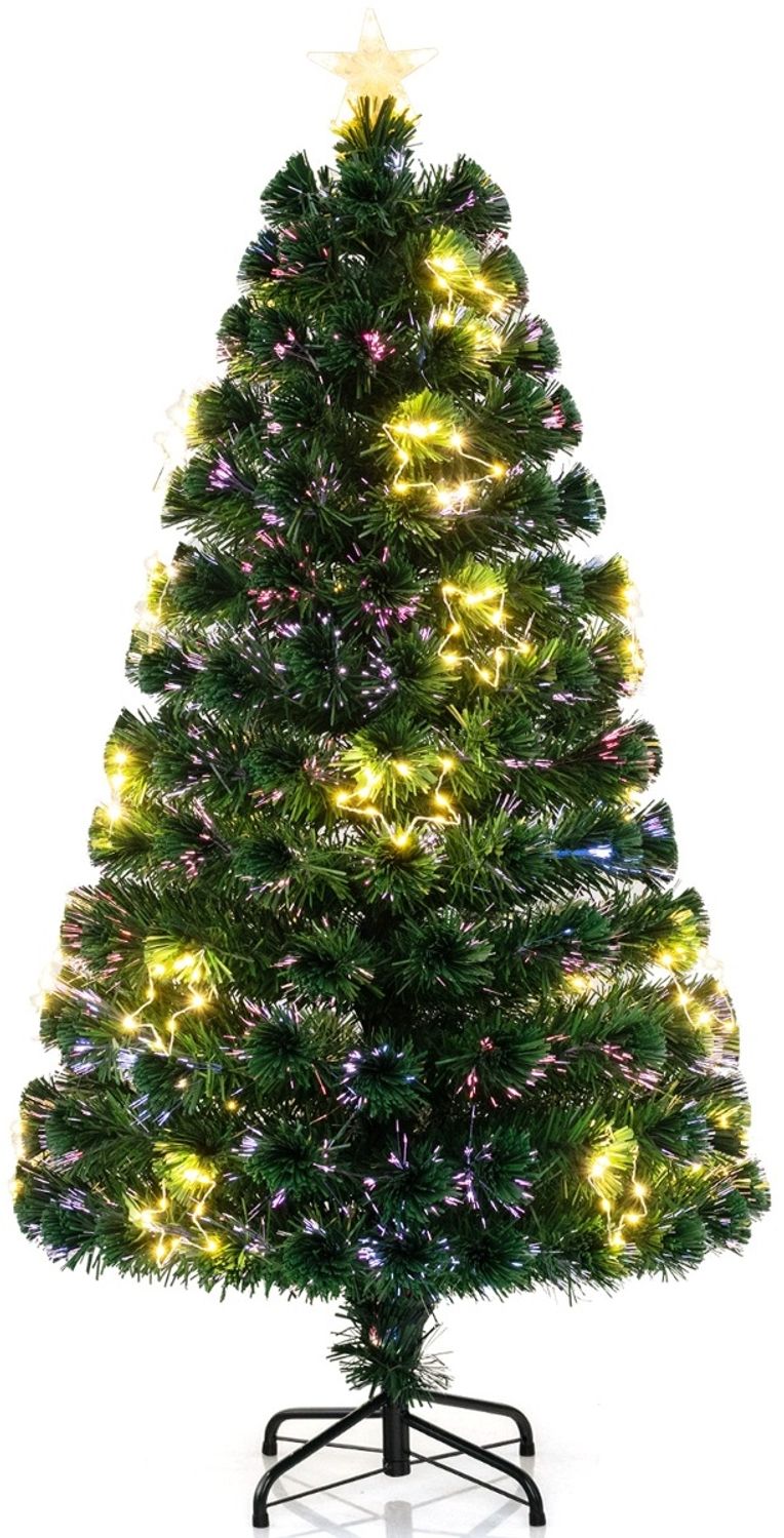 150 cm Künstlicher Weihnachtsbaum aus Glasfaser mit Beleuchtung Tannenbaum Bild 1