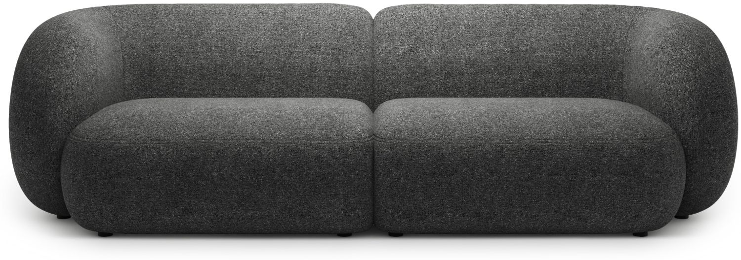 Micadoni Sofa Kate 4-Sitzer Strukturierter Stoff Dunkelgrau Melange Bild 1