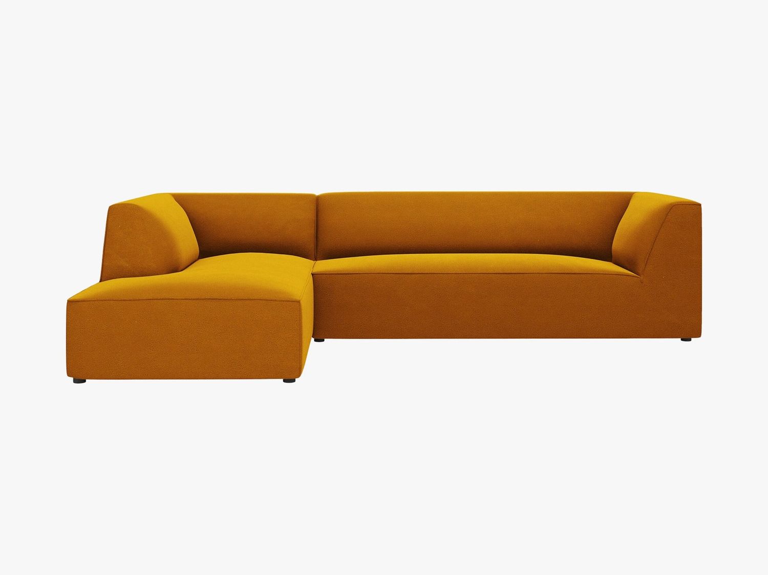Micadoni 4-Sitzer Modular Sofa Ruby Links Samt Salvador Gelb Bild 1