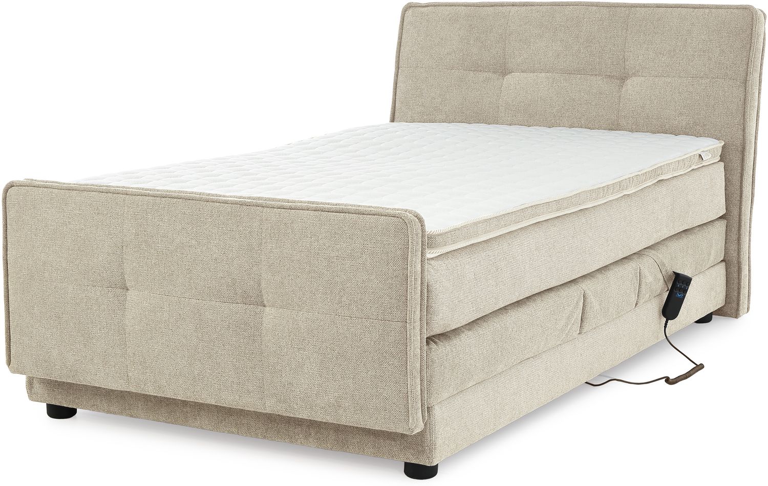 Jockenhöfer 'Paloma' Boxspringbett, 120x200 cm, Mittelstruktur Braun / Beige Bild 1