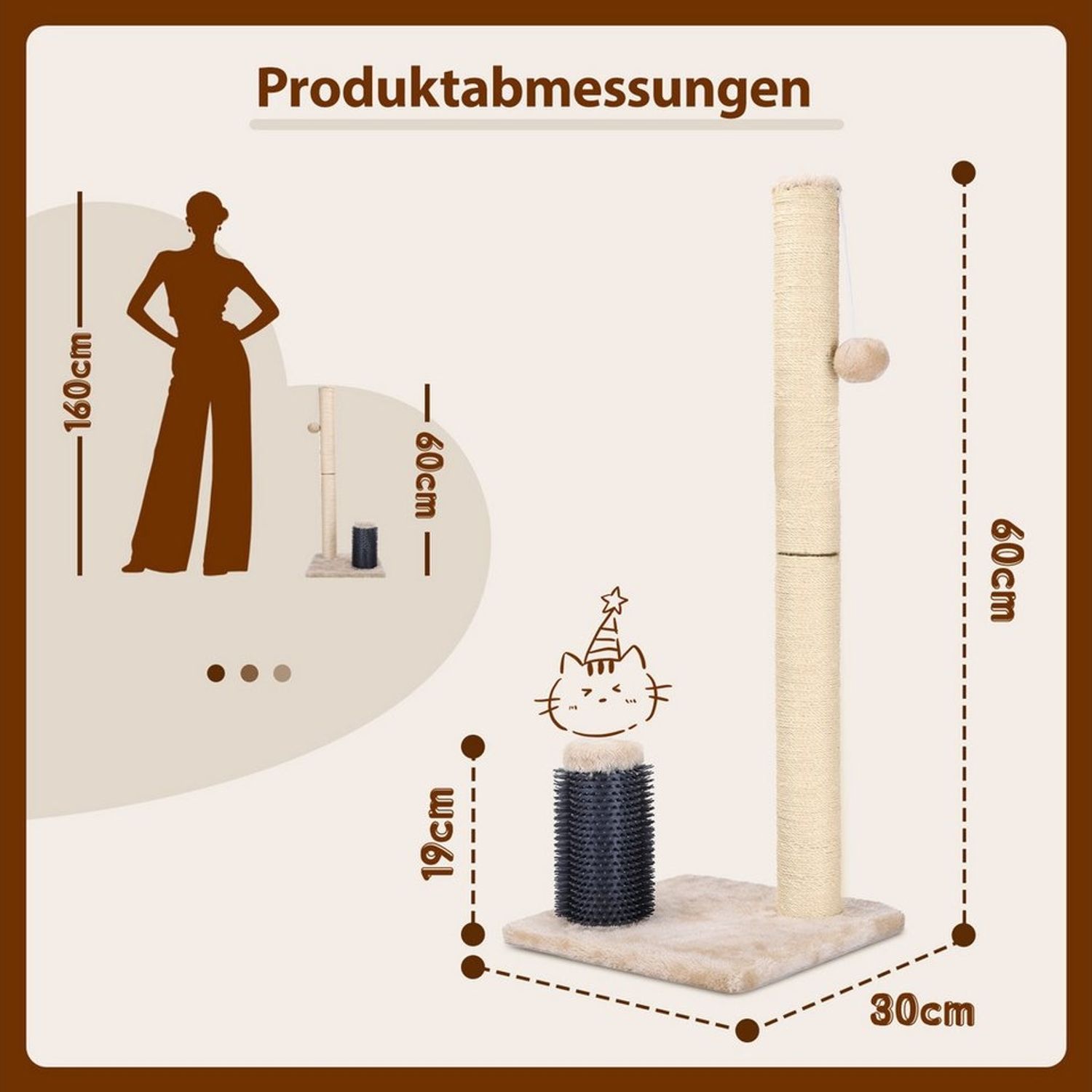 nobleza Kratzsäule Kratzbaum für Katzen Natürlichem Sisalseil Kratzstamm für Katzen Bild 1