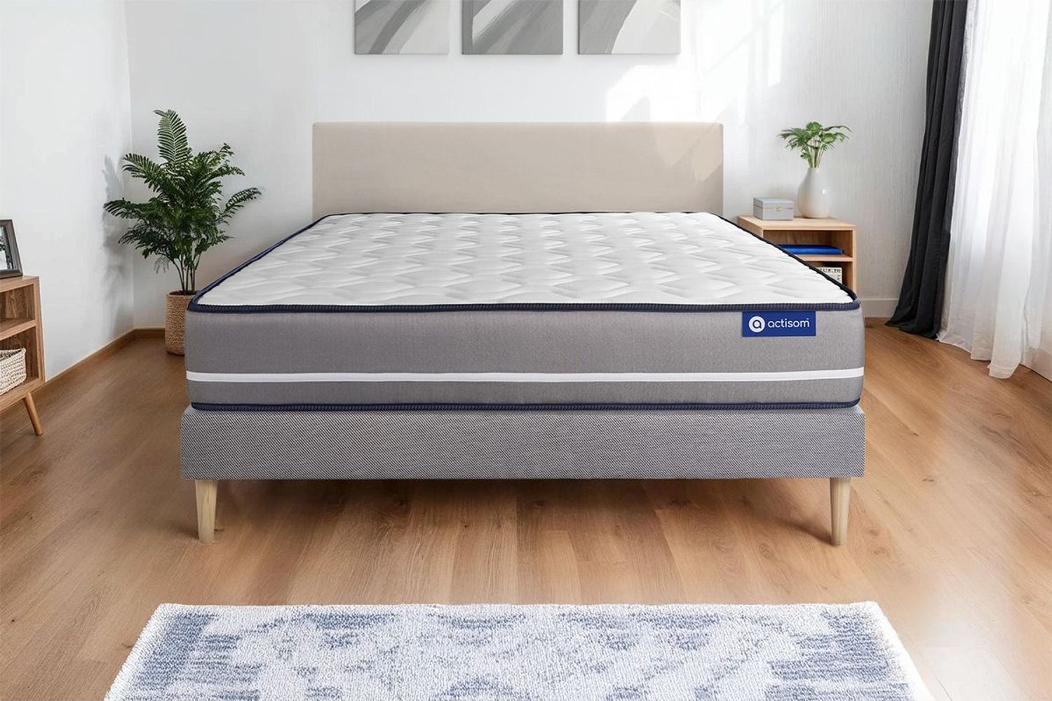 Actimemo pur matratze 160x200 cm + Bettgestell mit lattenrost - Dicke : 20cm - Memory-Schaum - H4 Bild 1