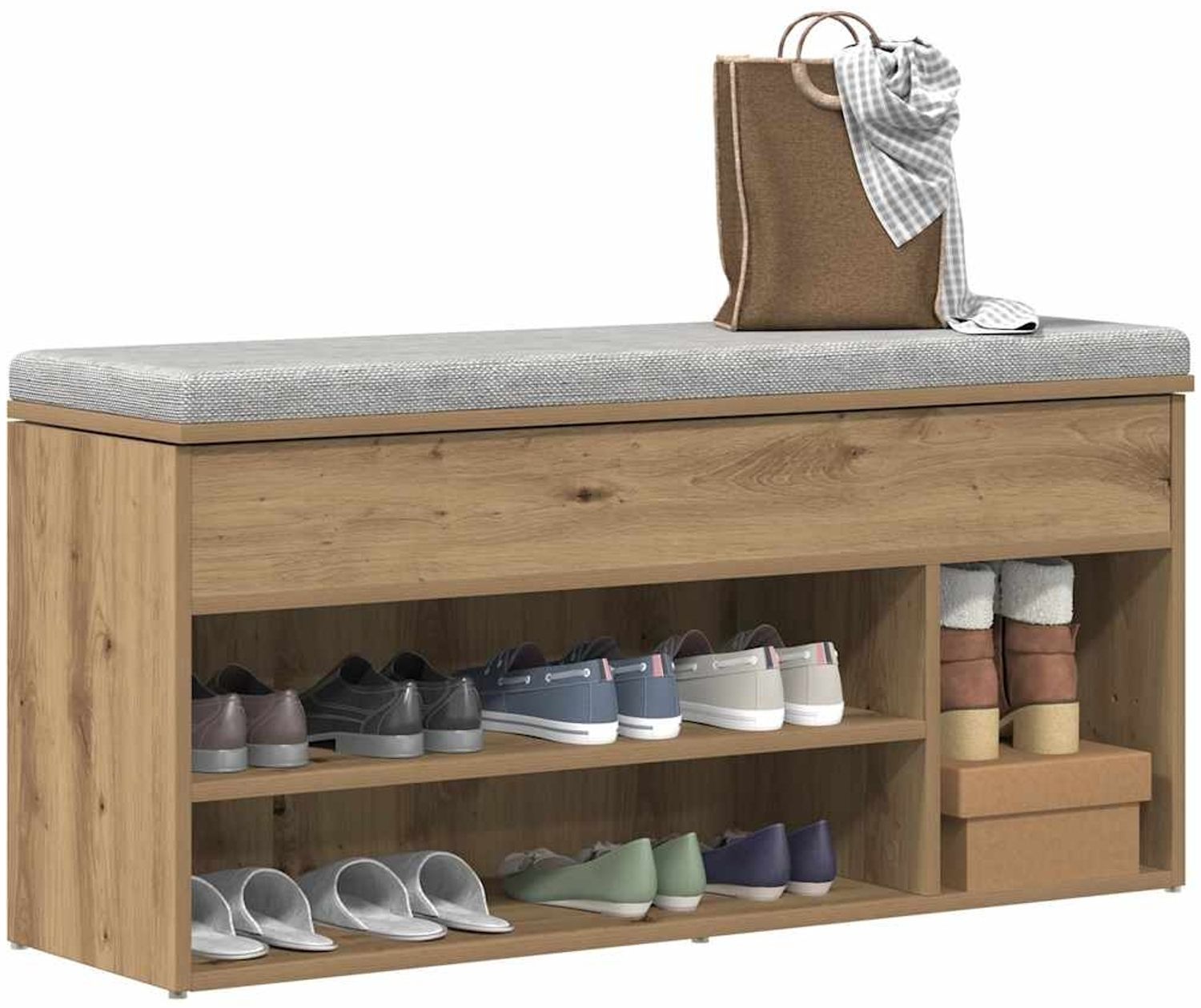 vidaXL Schuhbank Artisan-Eiche 102x30,5x45 cm Holzwerkstoff 859144 Bild 1